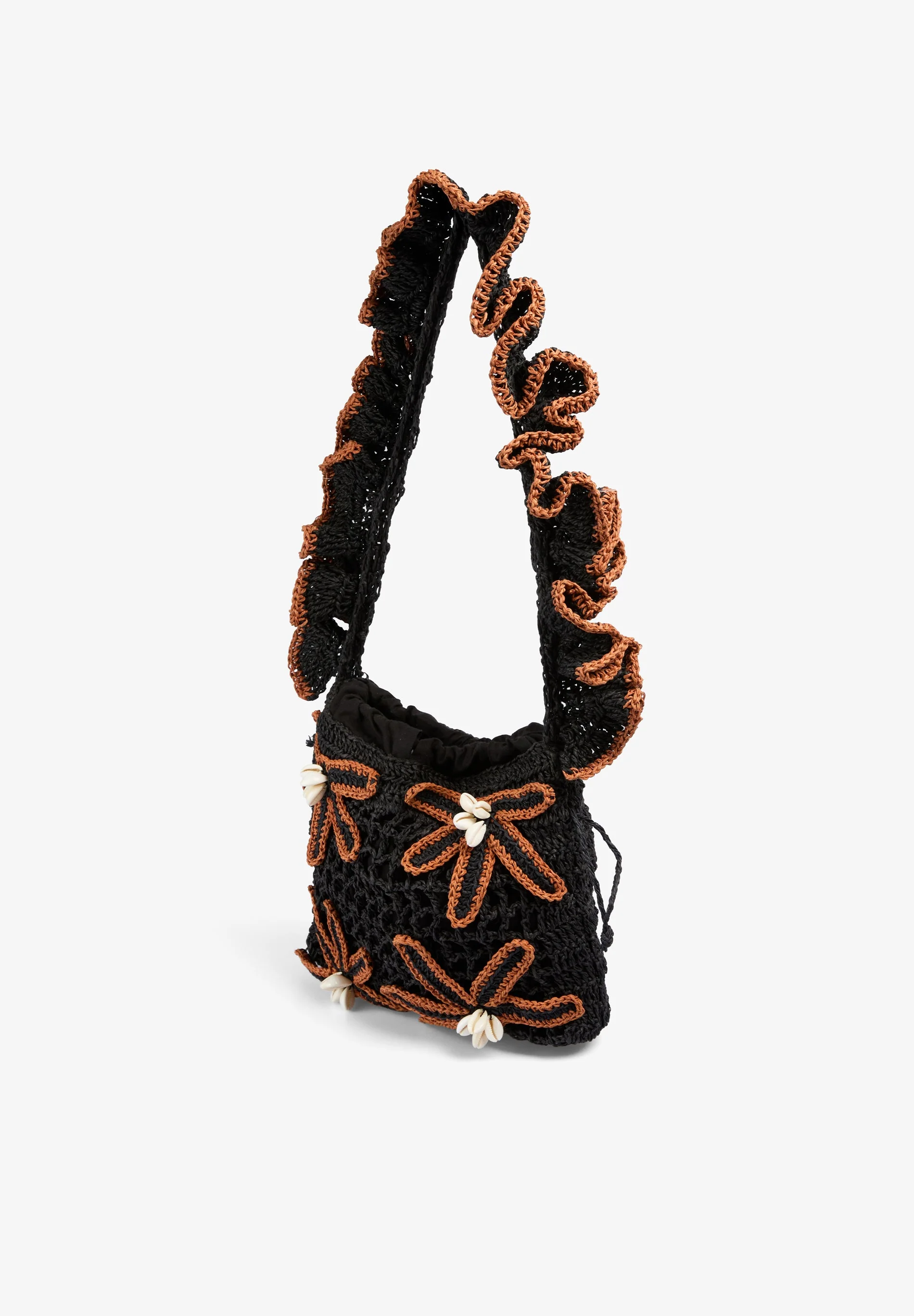 CONTRAST RAFFIA FLOWERS BAG - Image 3