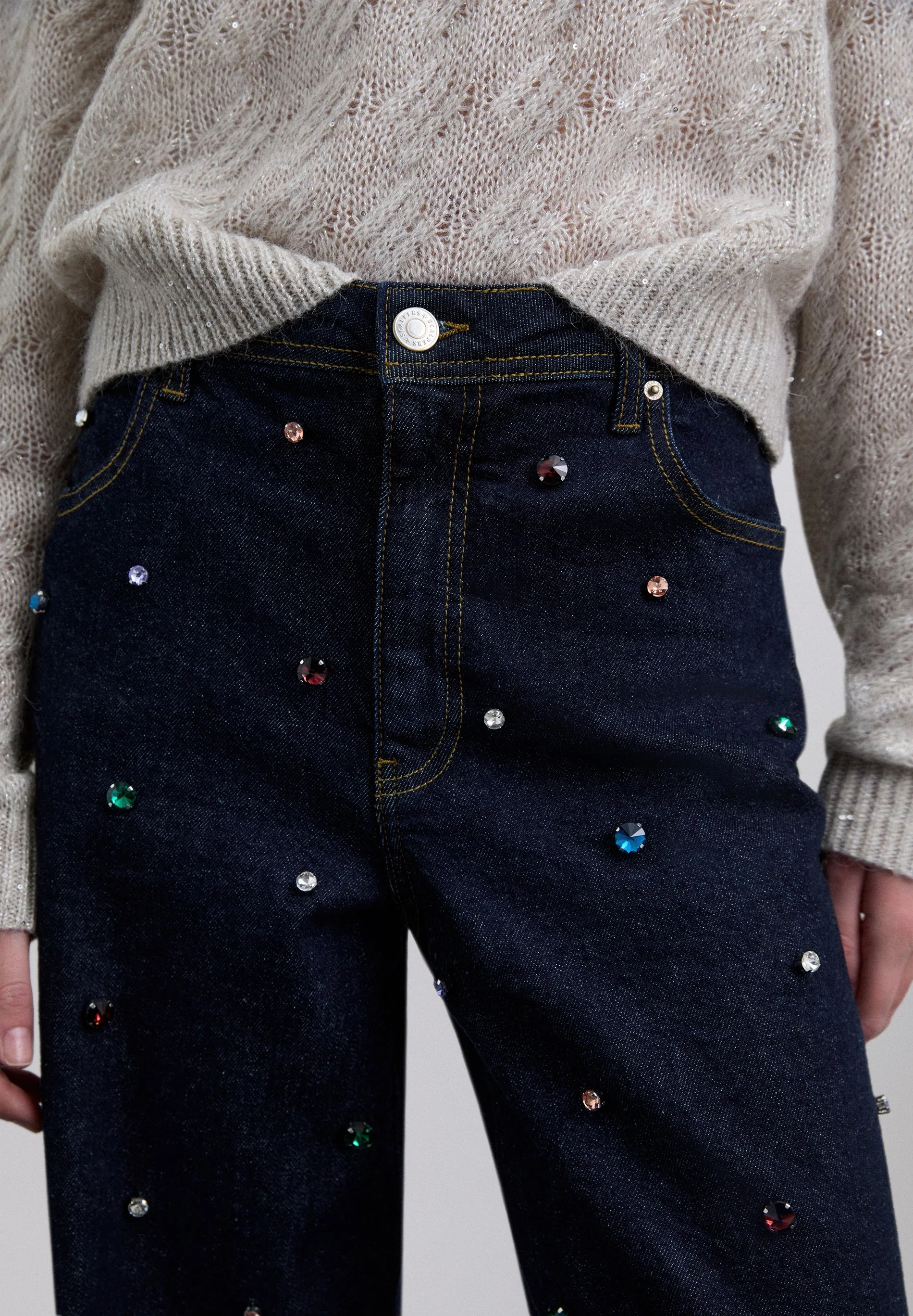 BEAD EMBELLISHED JEANS - Image 3