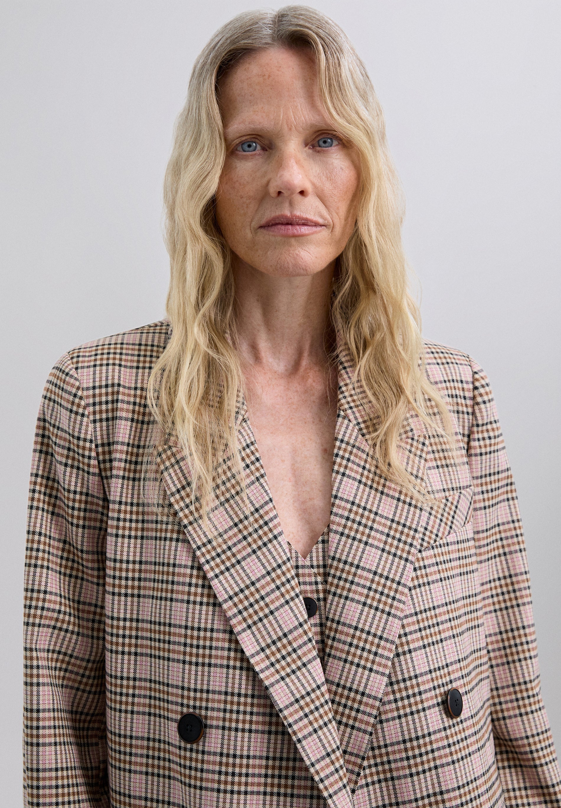 DOUBLE-BREASTED CHECK BLAZER - Image 3