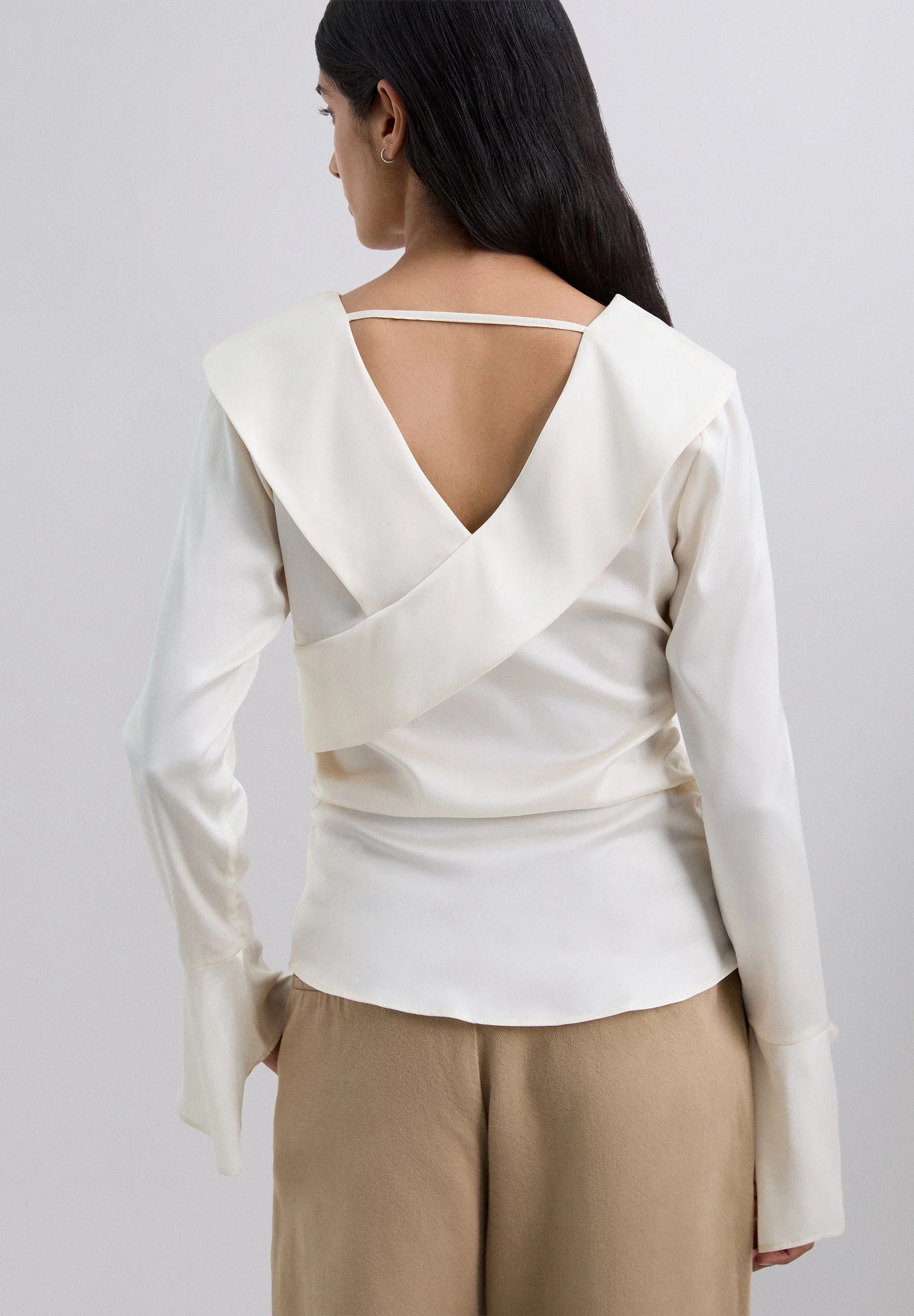SATIN ASYMMETRIC SHIRT - Image 5