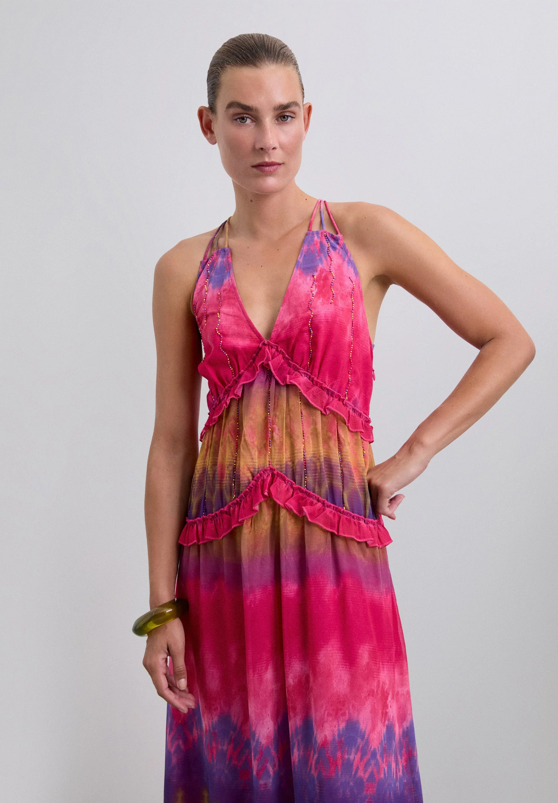 LONG TIE DYE DRESS - Image 4