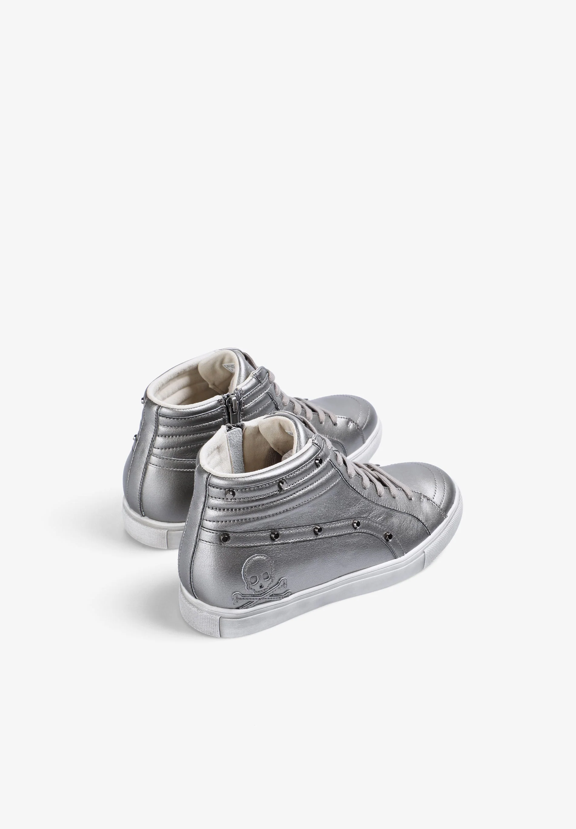 HIGH TOP LEATHER SKULL SNEAKERS - Image 3