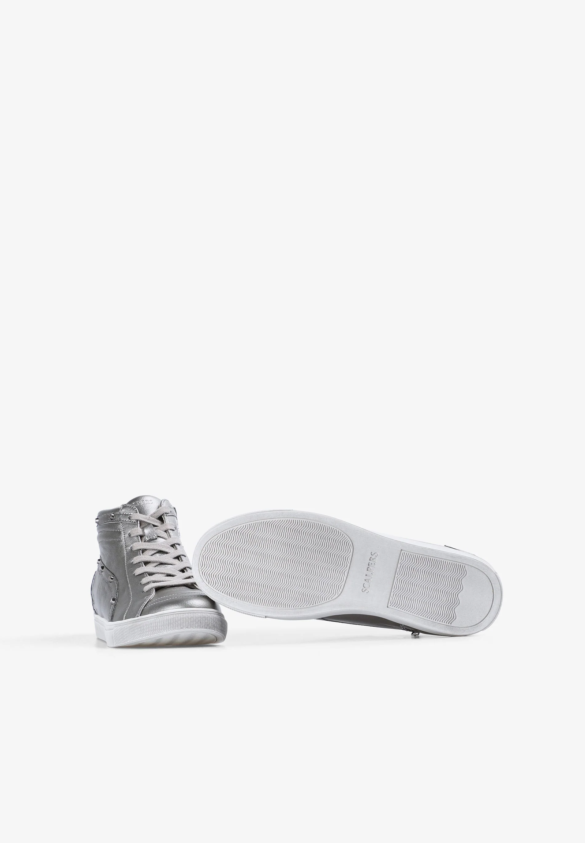 HIGH TOP LEATHER SKULL SNEAKERS - Image 4