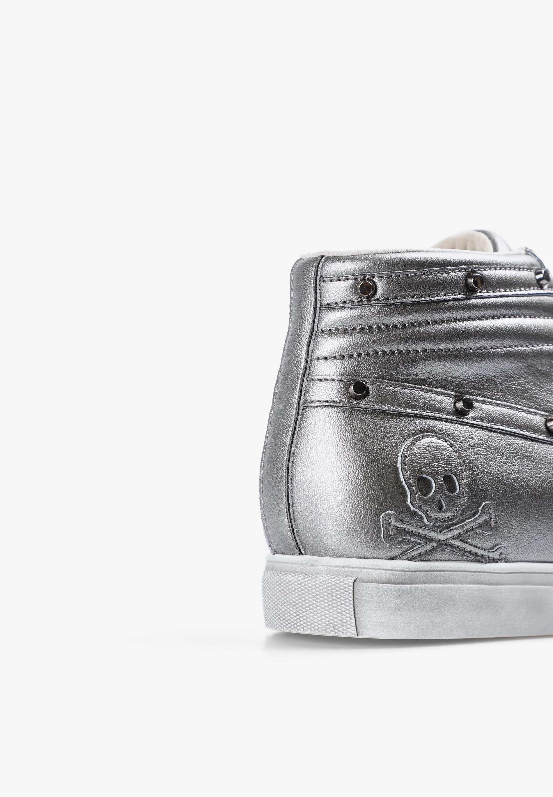 HIGH TOP LEATHER SKULL SNEAKERS - Image 5