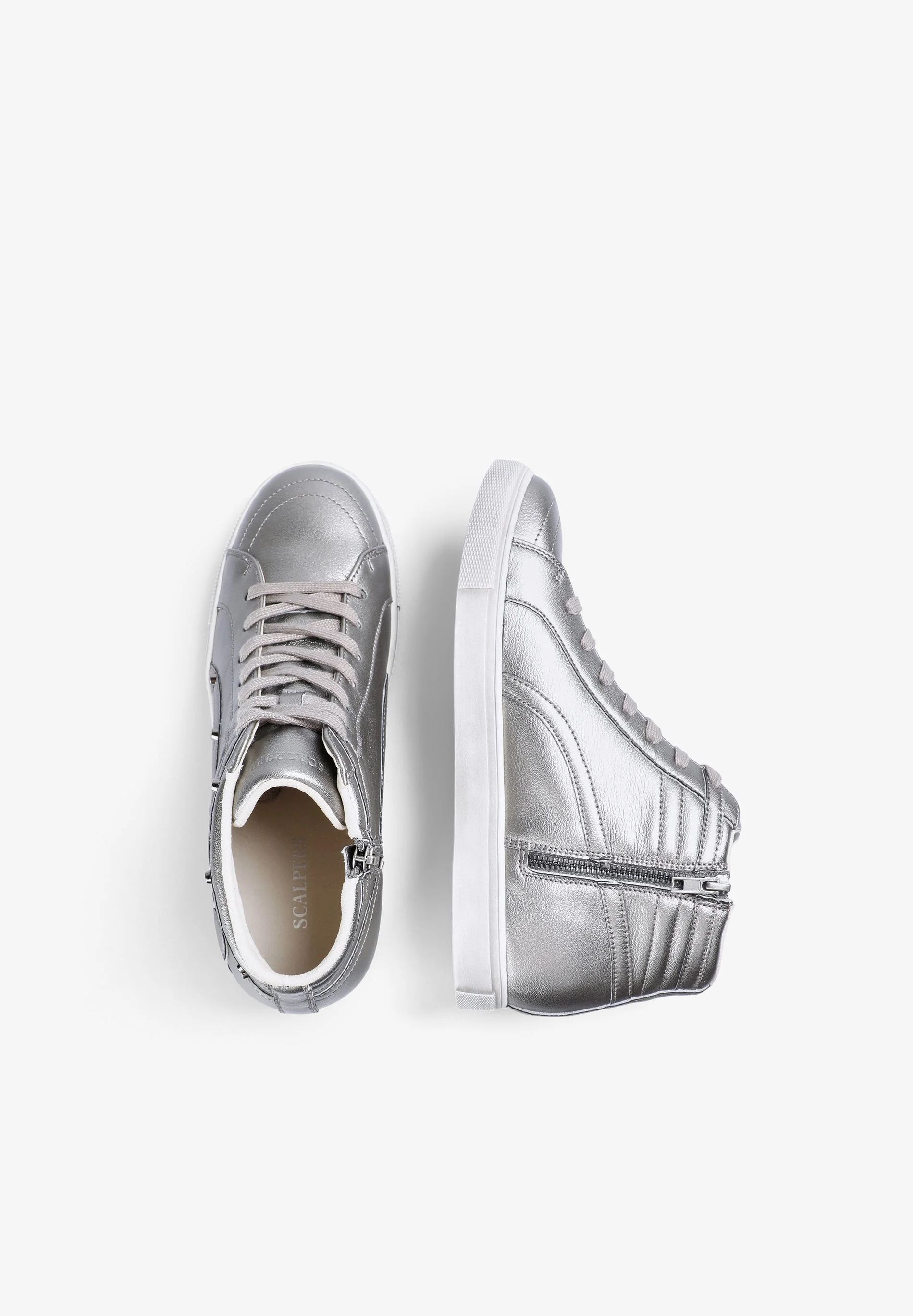 HIGH TOP LEATHER SKULL SNEAKERS - Image 8