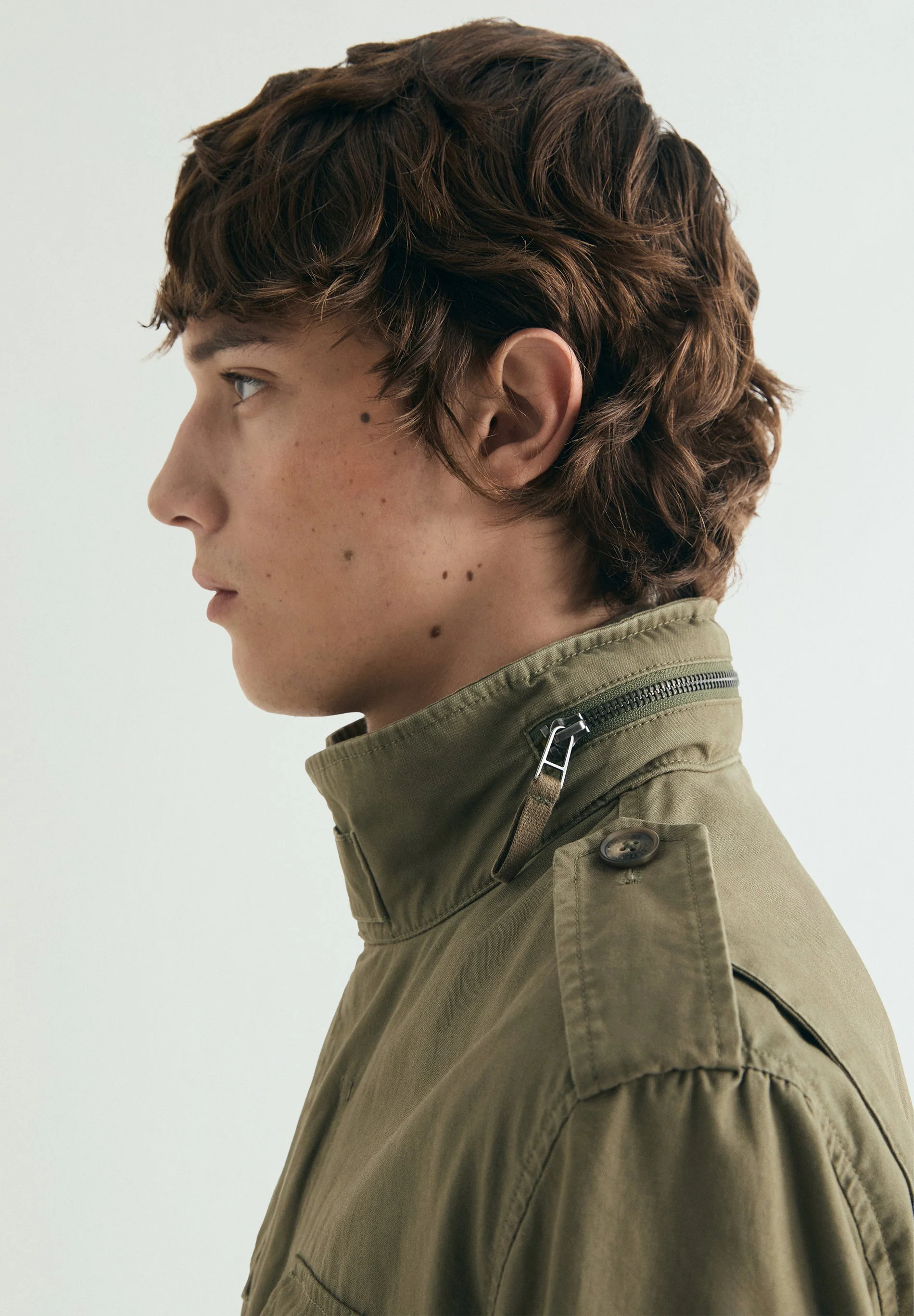 MILITARY JACKET WITH CONCEALED HOOD - Image 6