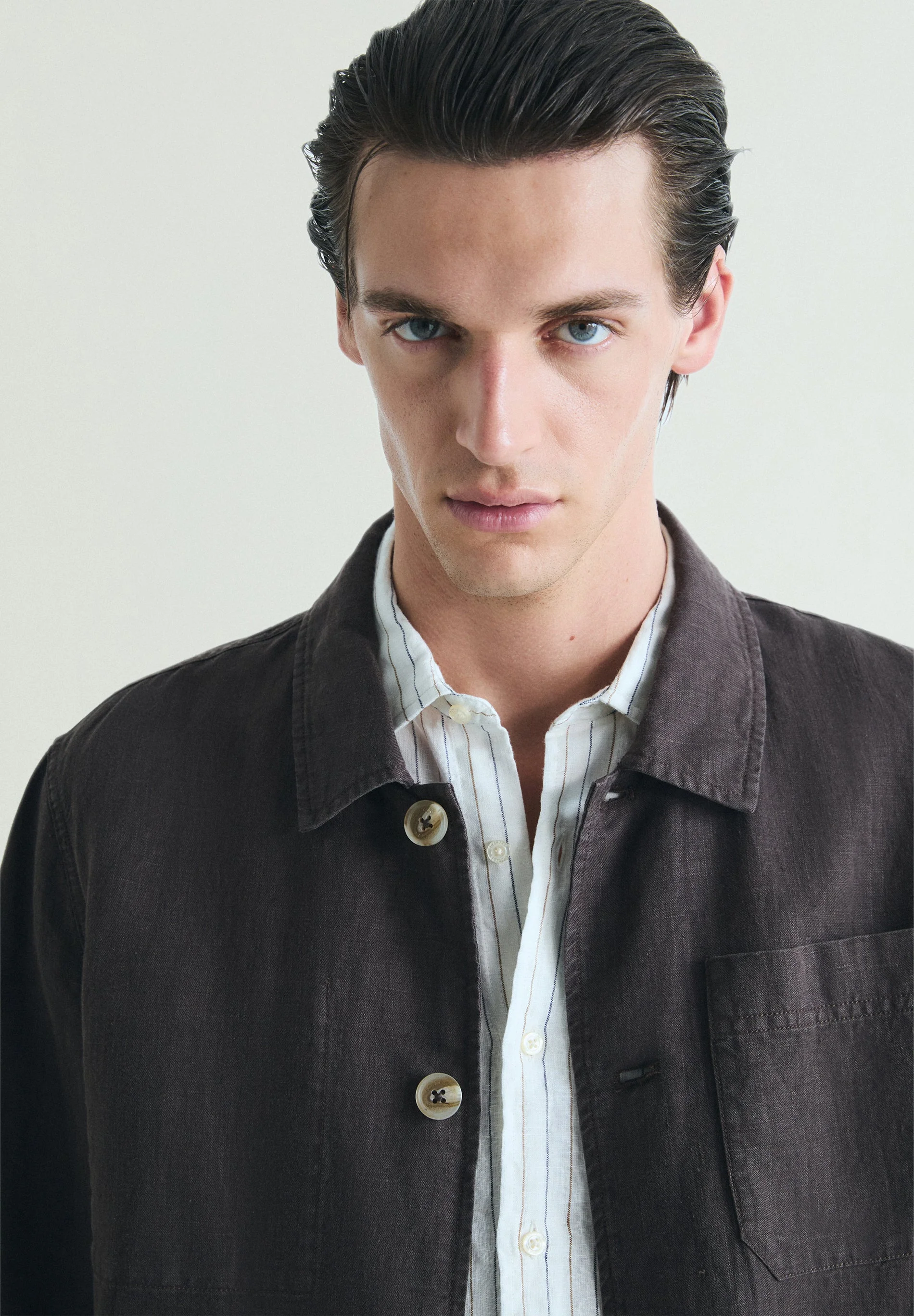 LINEN OVERSHIRT WITH POCKETS - Image 4