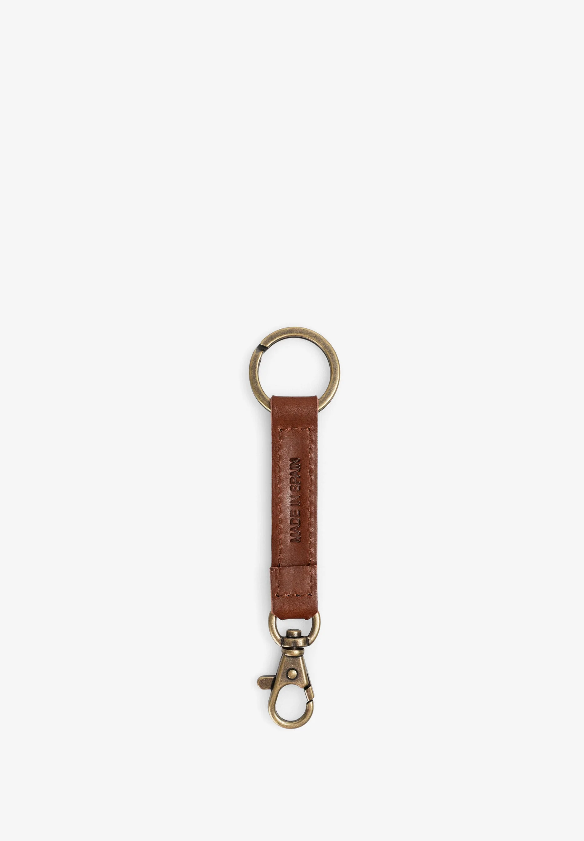 LEATHER KEYCHAIN WITH EMBOSSED SKULL - Image 2