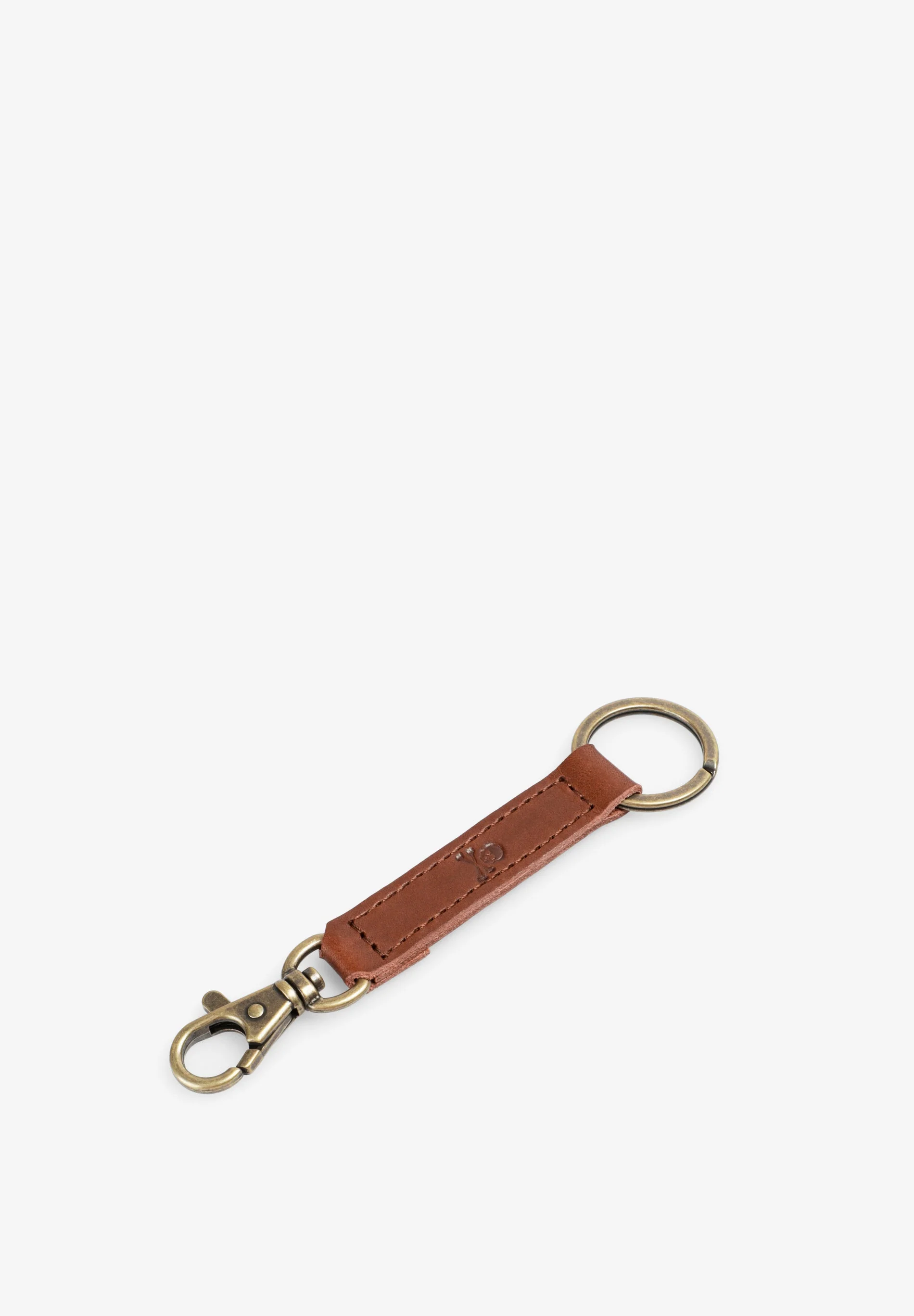 LEATHER KEYCHAIN WITH EMBOSSED SKULL - Image 3