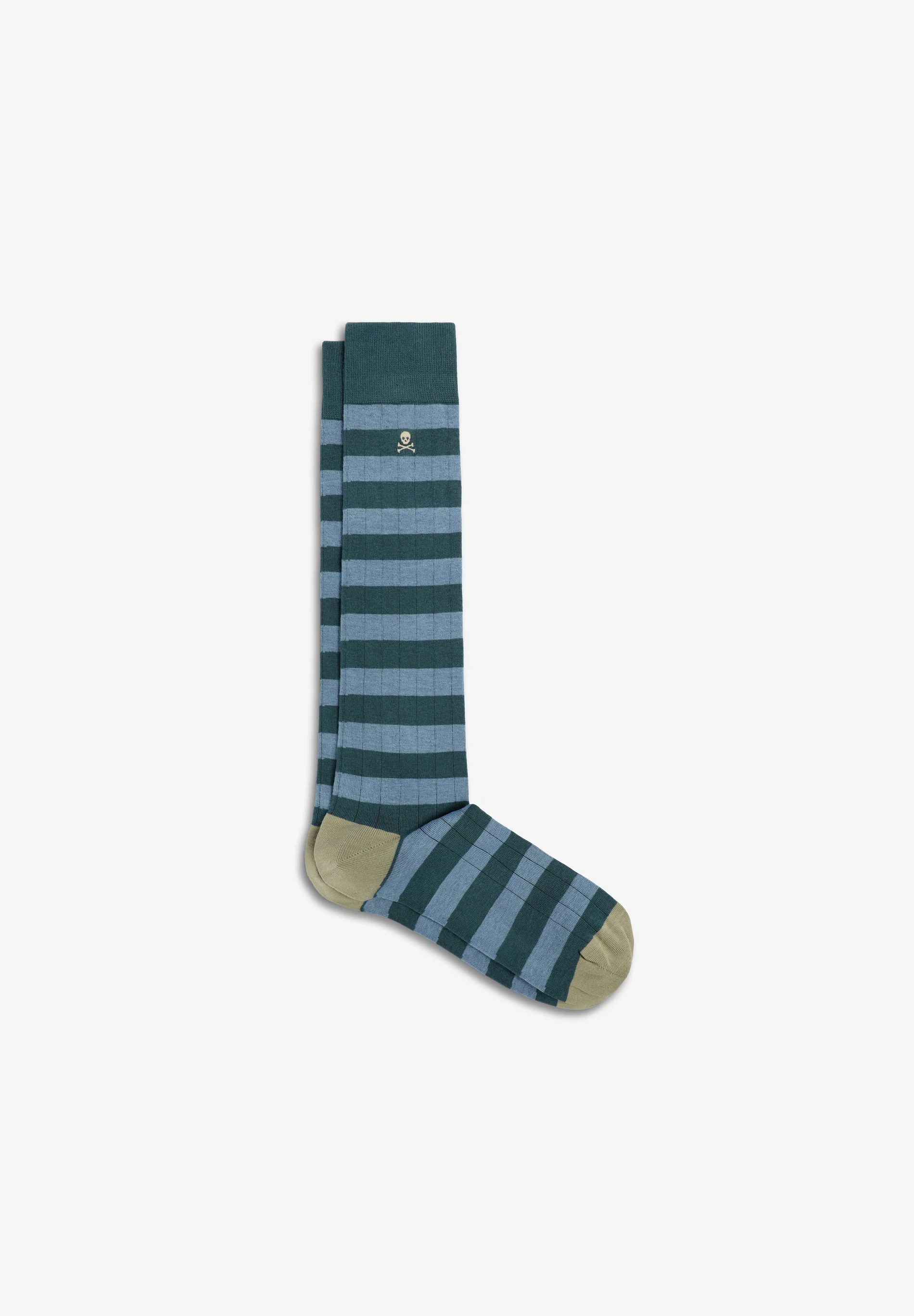 STRIPED EMBROIDERED SKULL SOCKS