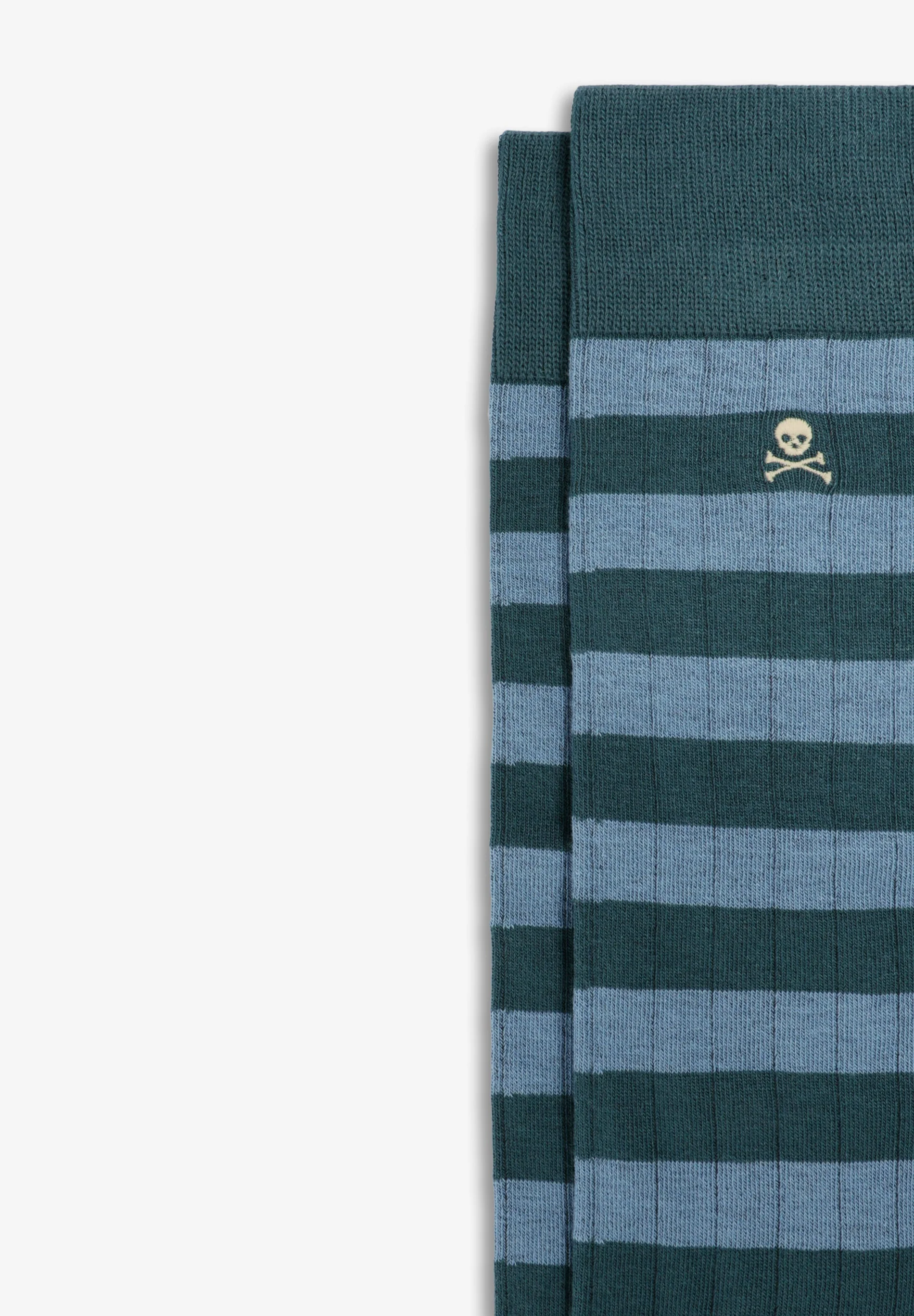 STRIPED EMBROIDERED SKULL SOCKS - Image 2