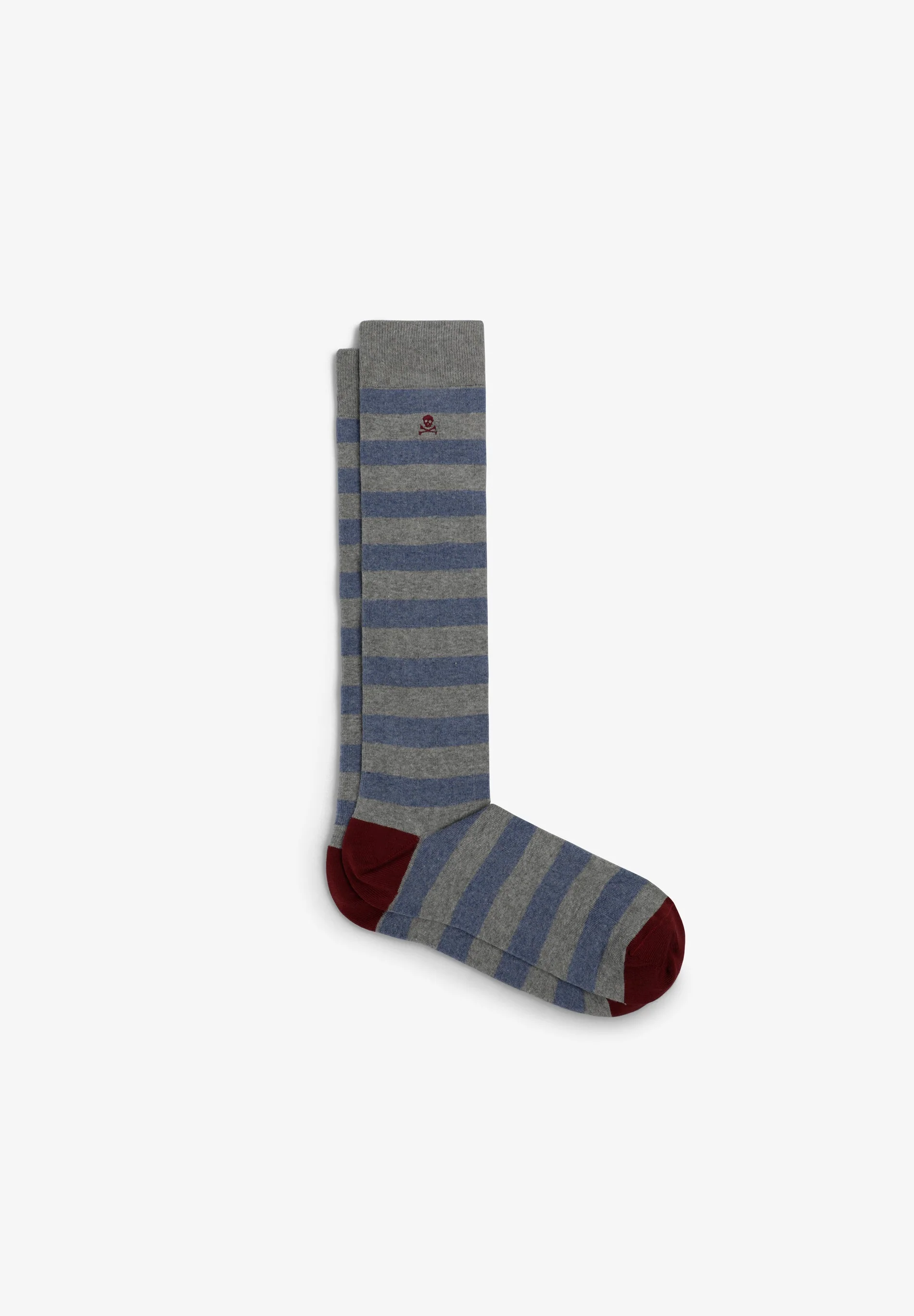 STRIPED EMBROIDERED SKULL SOCKS