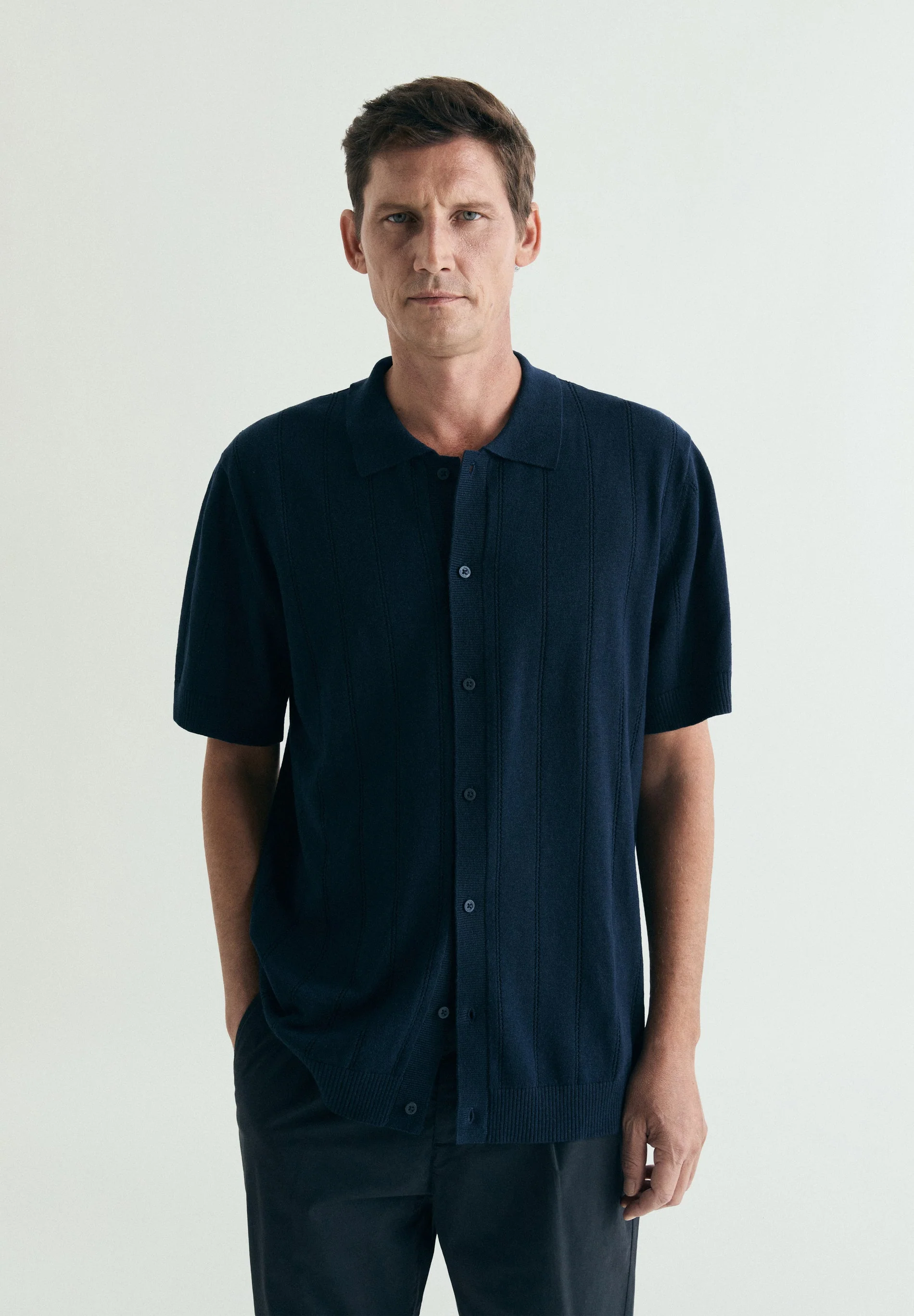 FINE KNIT POLO SHIRT WITH BUTTONS - Image 2