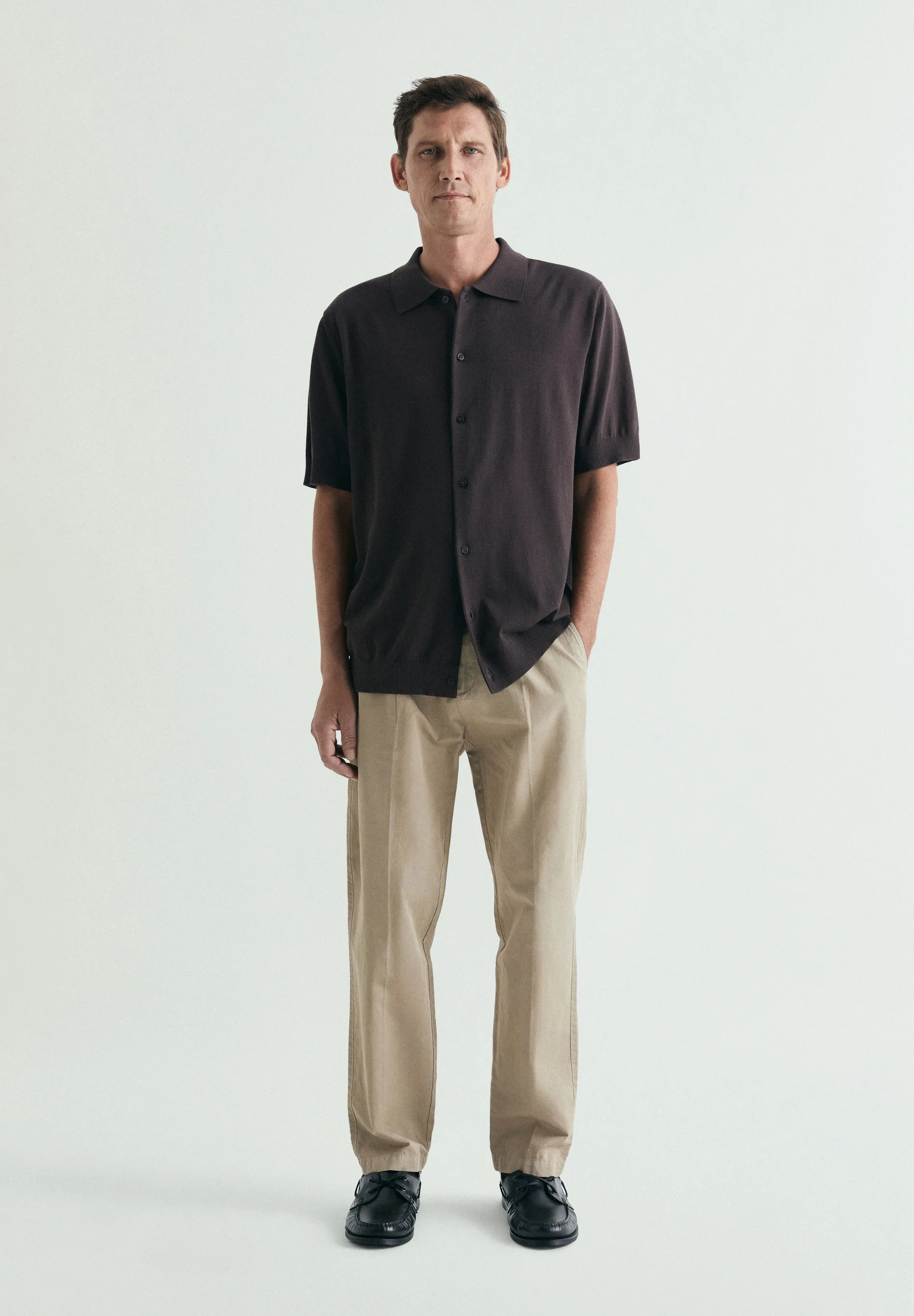 FINE KNIT POLO SHIRT WITH BUTTONS - Image 2
