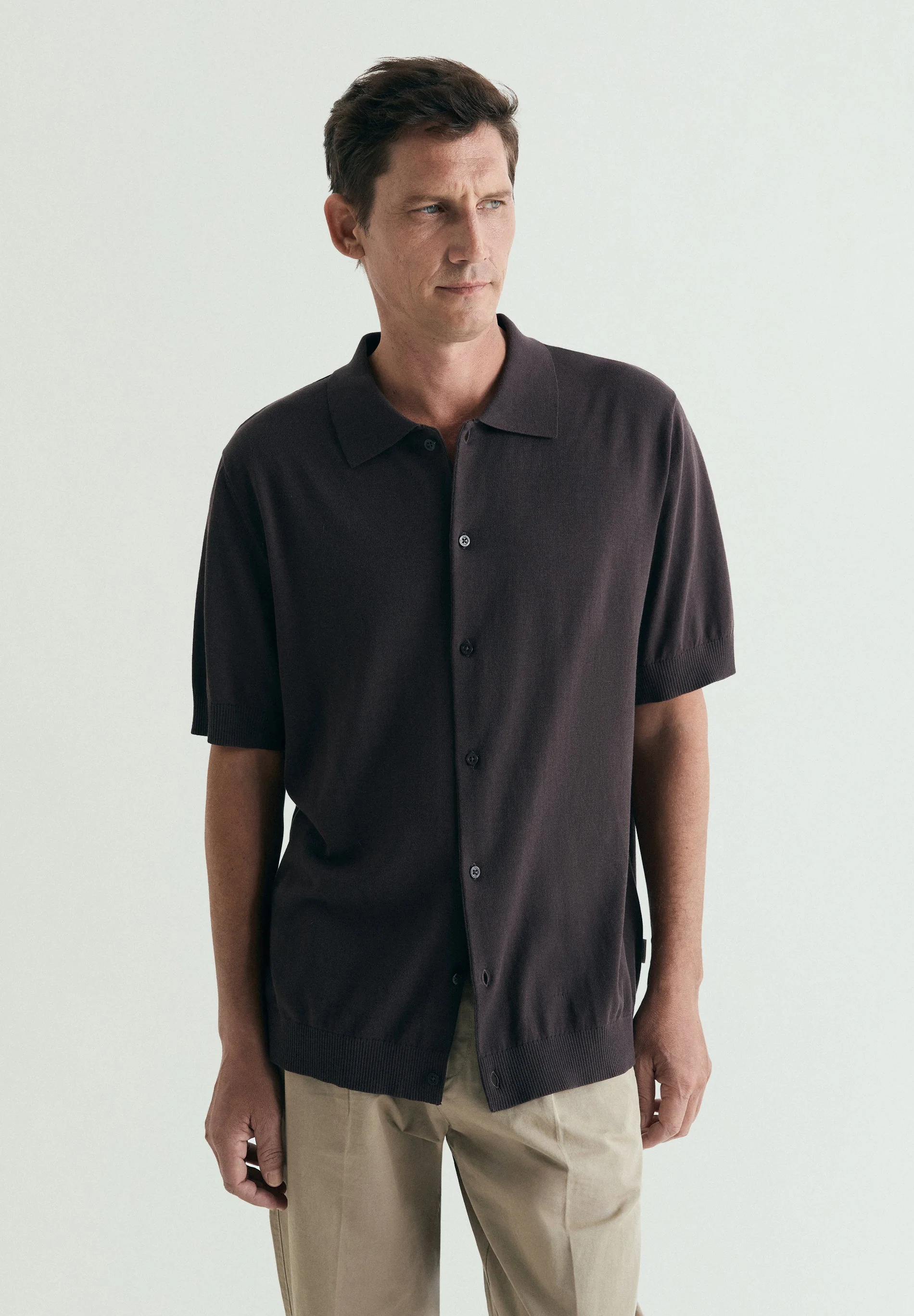 FINE KNIT POLO SHIRT WITH BUTTONS - Image 3