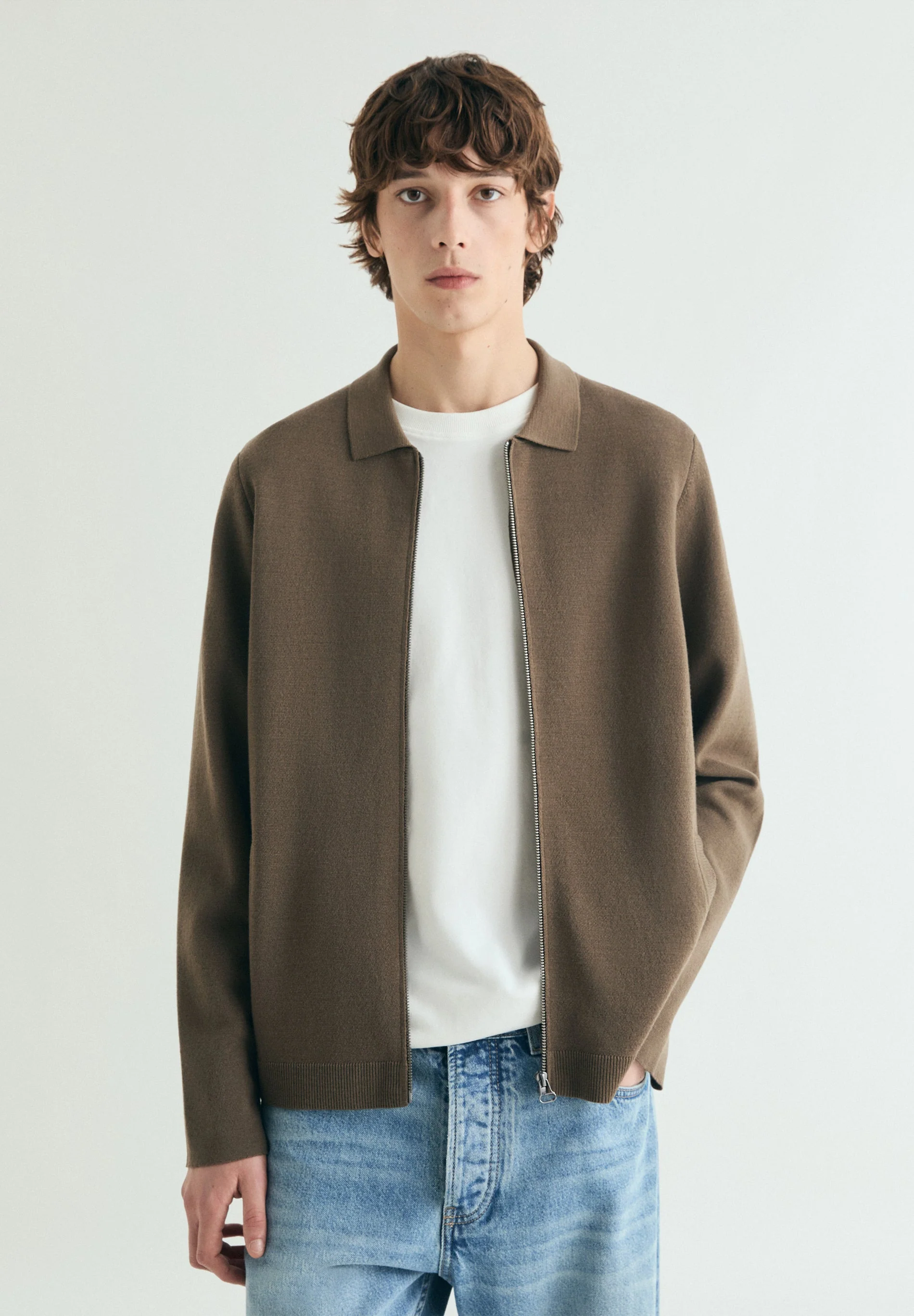 WOOL CARDIGAN WITH ZIP - Image 3