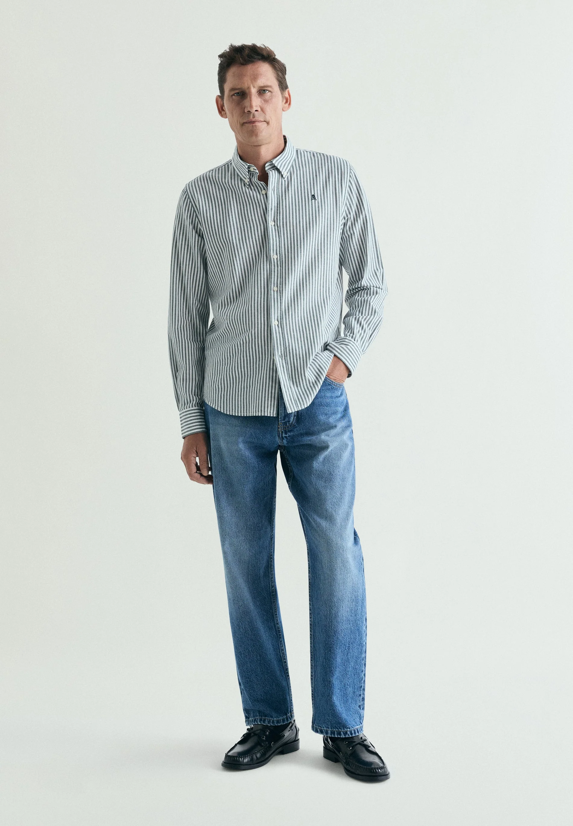 COTTON AND LINEN OXFORD SHIRT - Image 2