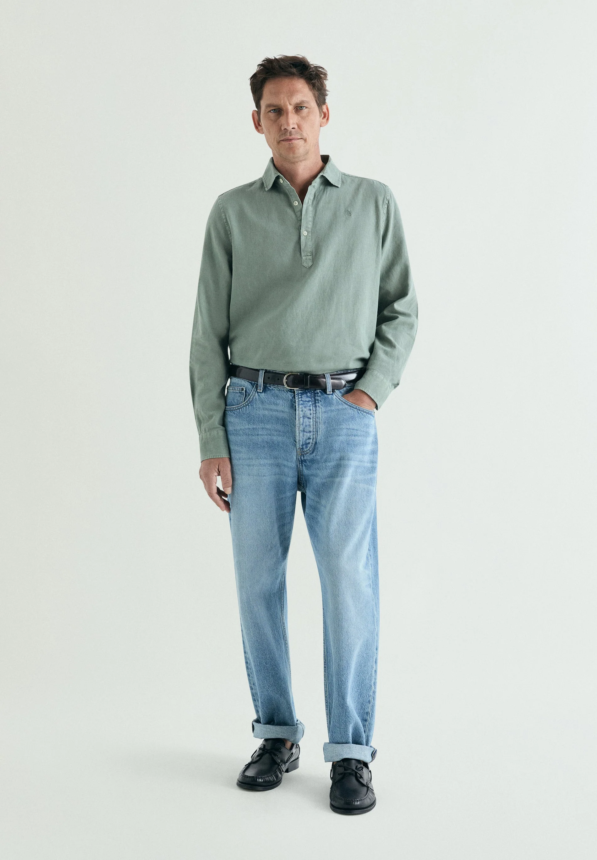 REGULAR FIT LINEN POLO SHIRT - Image 2