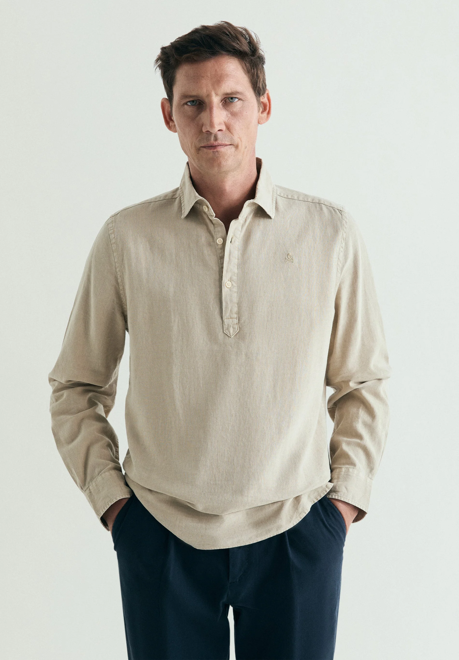 REGULAR FIT LINEN POLO SHIRT - Image 2