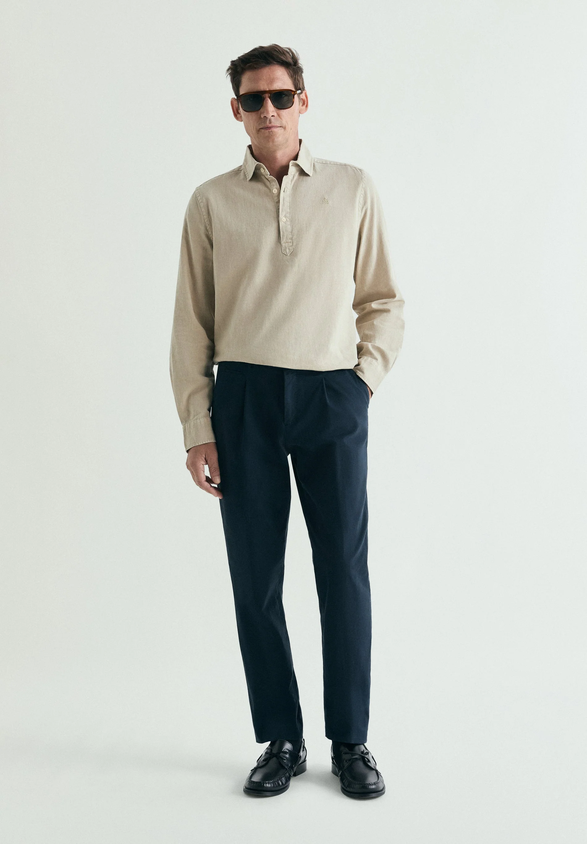 REGULAR FIT LINEN POLO SHIRT - Image 4