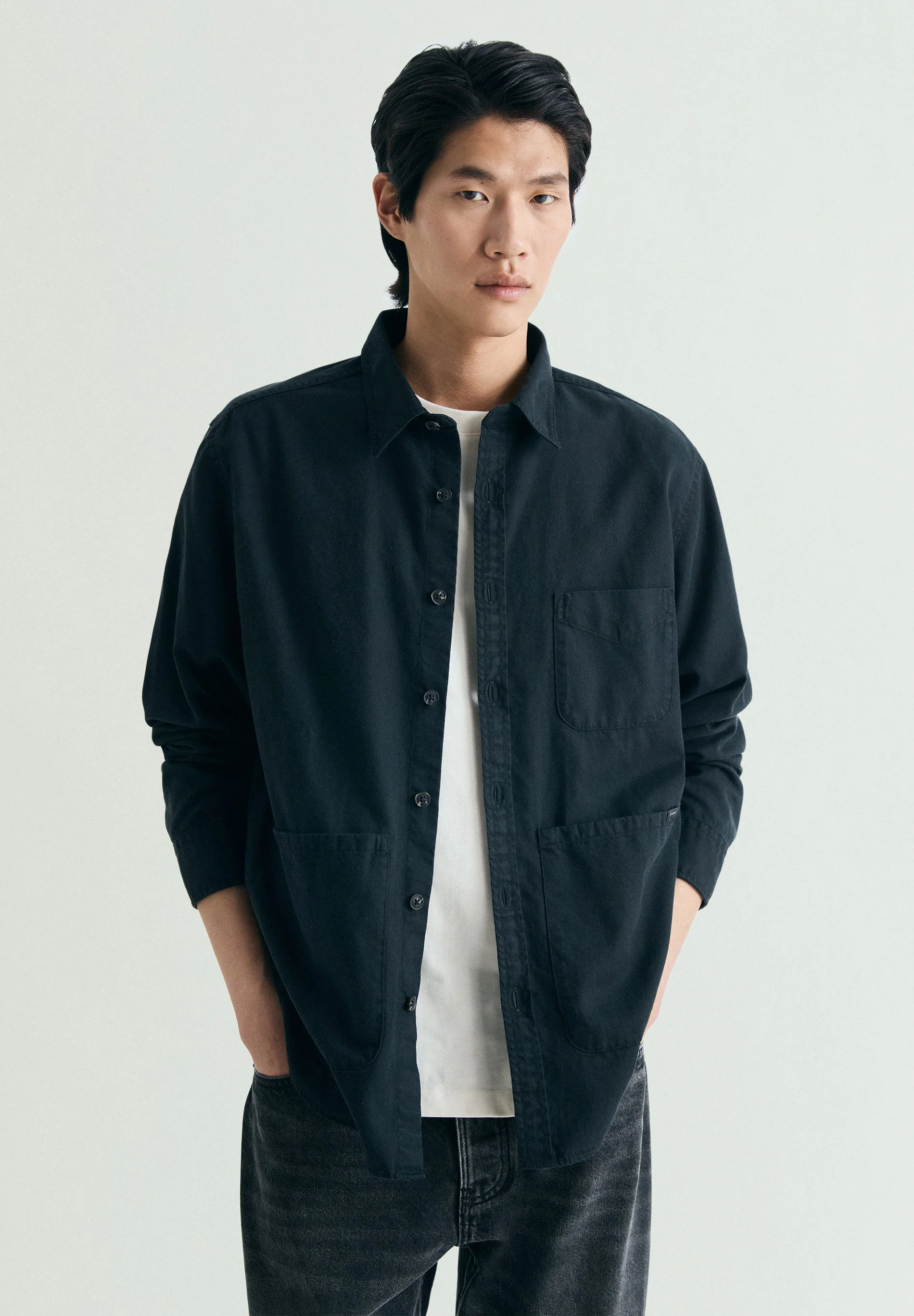 PLAIN OVERSHIRT WITH POCKETS - Image 2