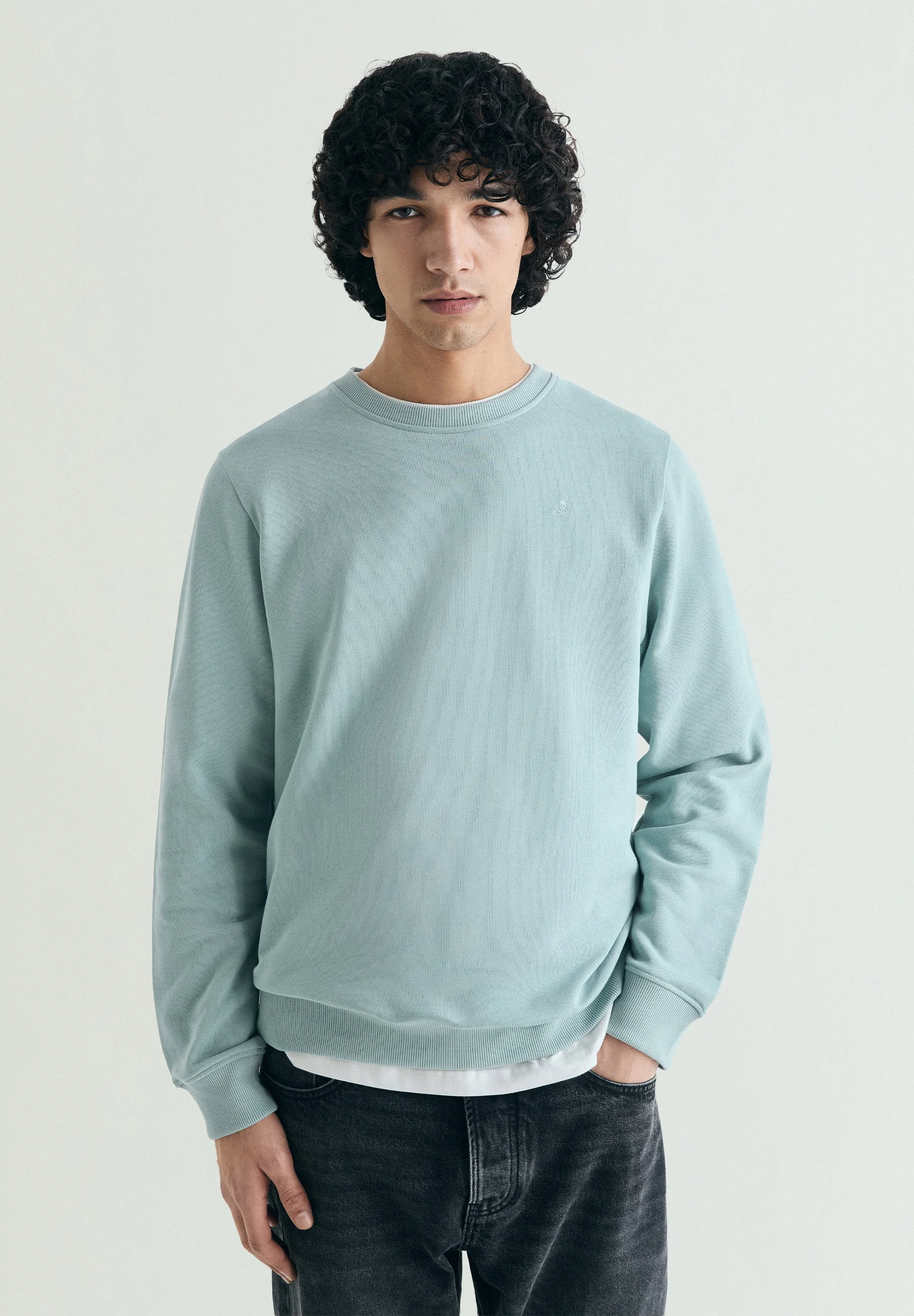 WASHED EMBROIDERED SWEATSHIRT