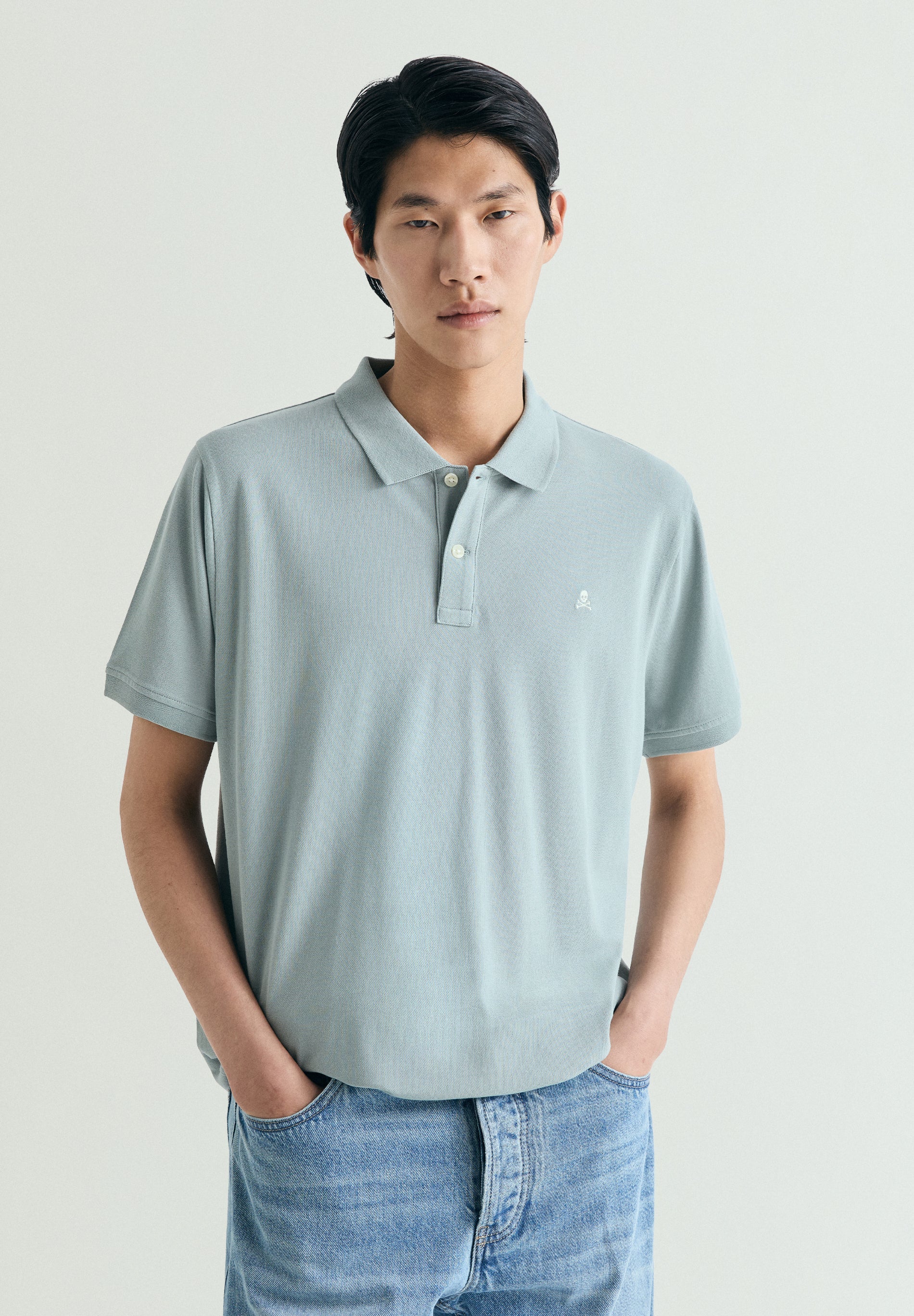 PIQUÉ POLO SHIRT WITH CONTRAST SKULL - Image 3