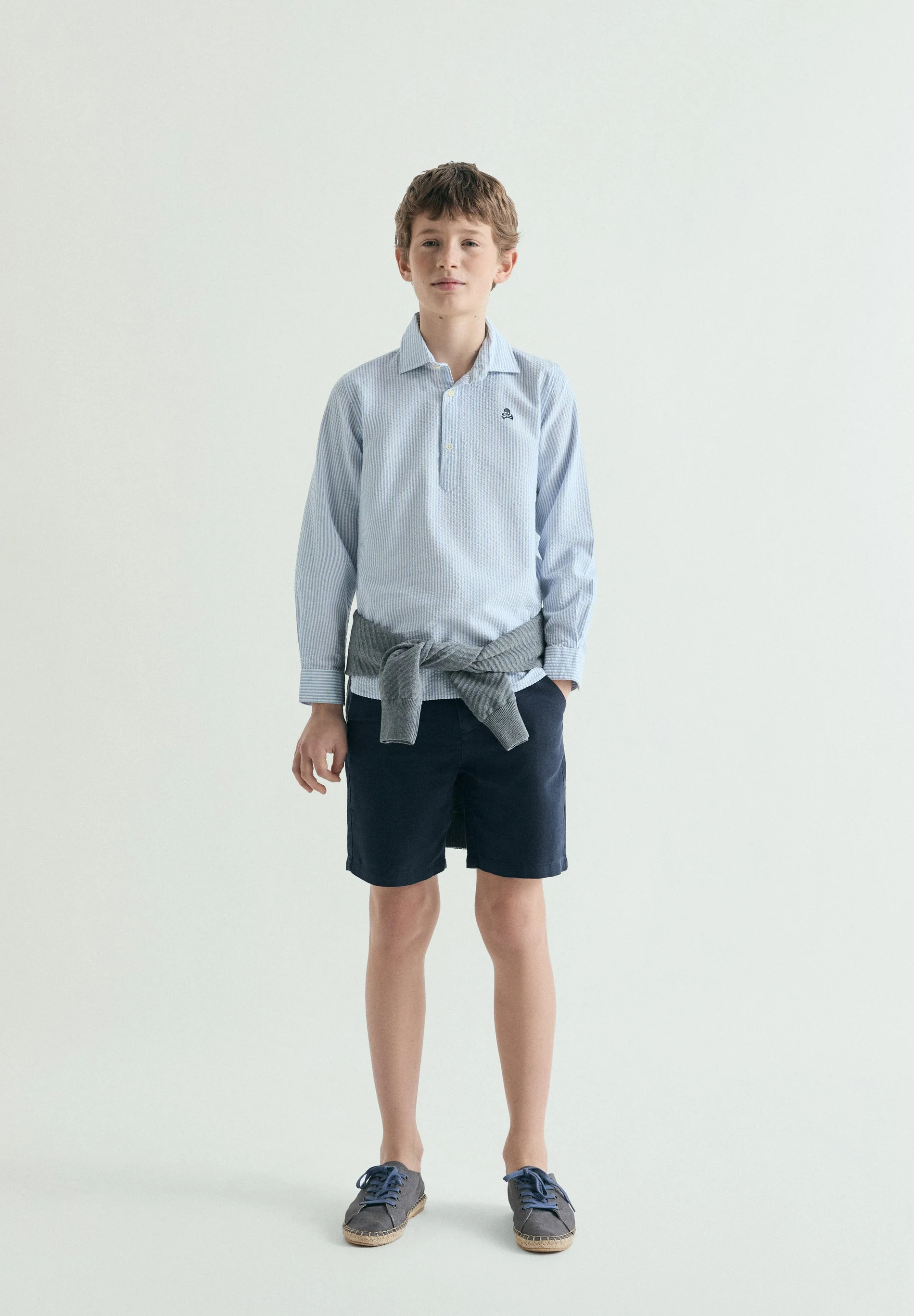 STRIPED POLO SHIRT WITH SKULL - Image 2