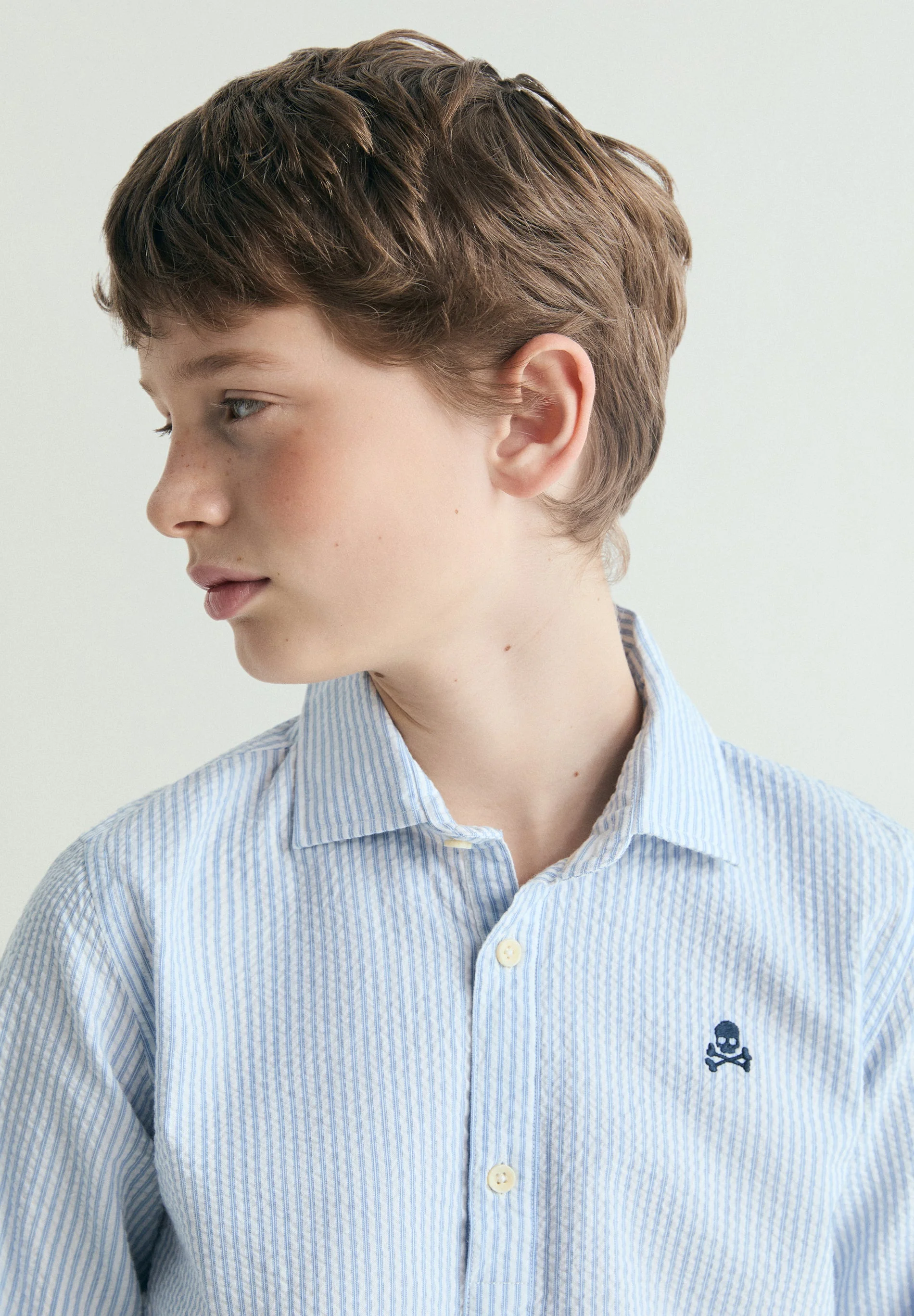 STRIPED POLO SHIRT WITH SKULL - Image 3