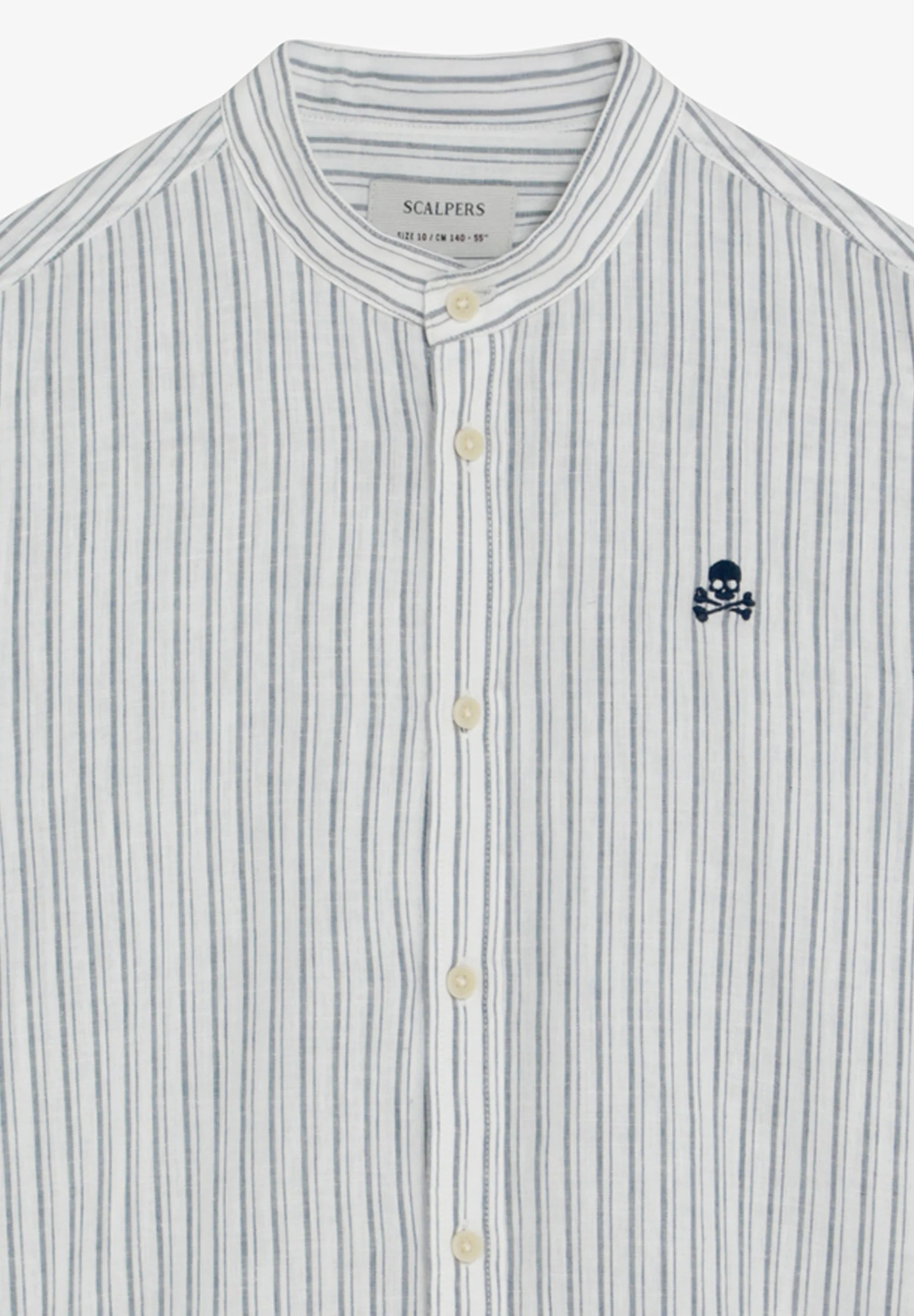 STRIPE SHIRT WITH STAND-UP COLLAR - Image 8