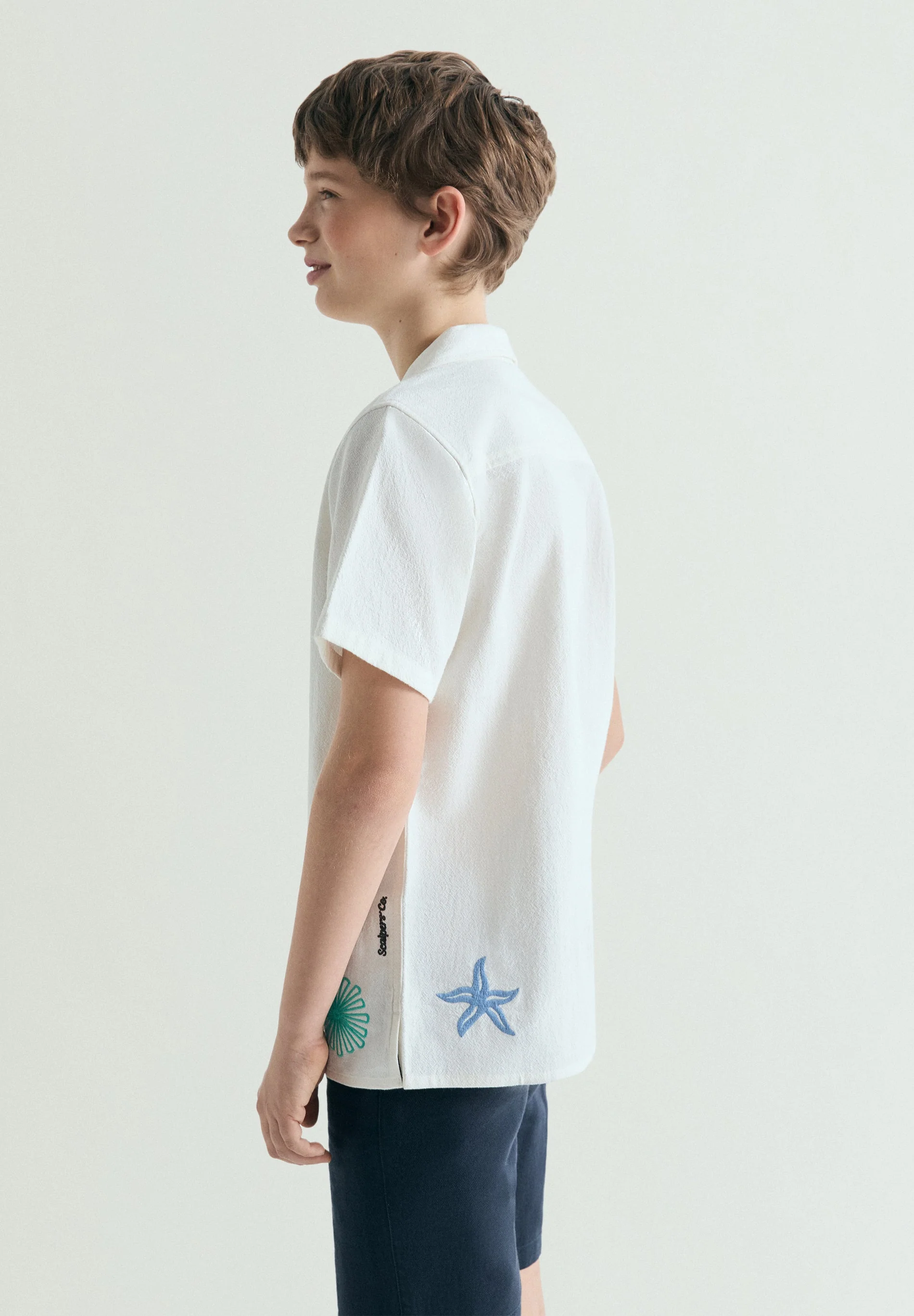SHORT SLEEVE SHIRT WITH EMBROIDERY - Image 4