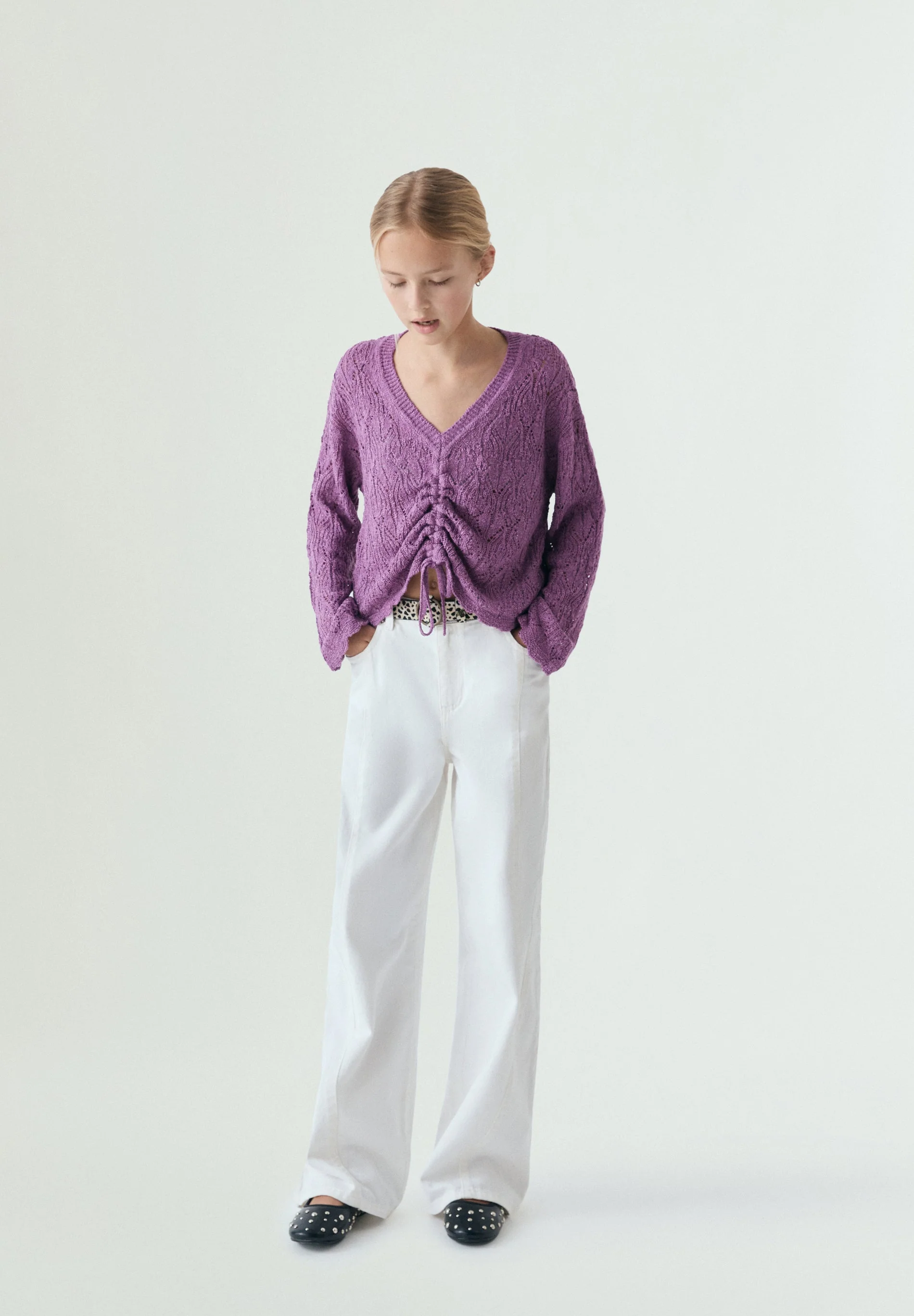 WIDE LEG JEANS WITH SEAMS - Image 3