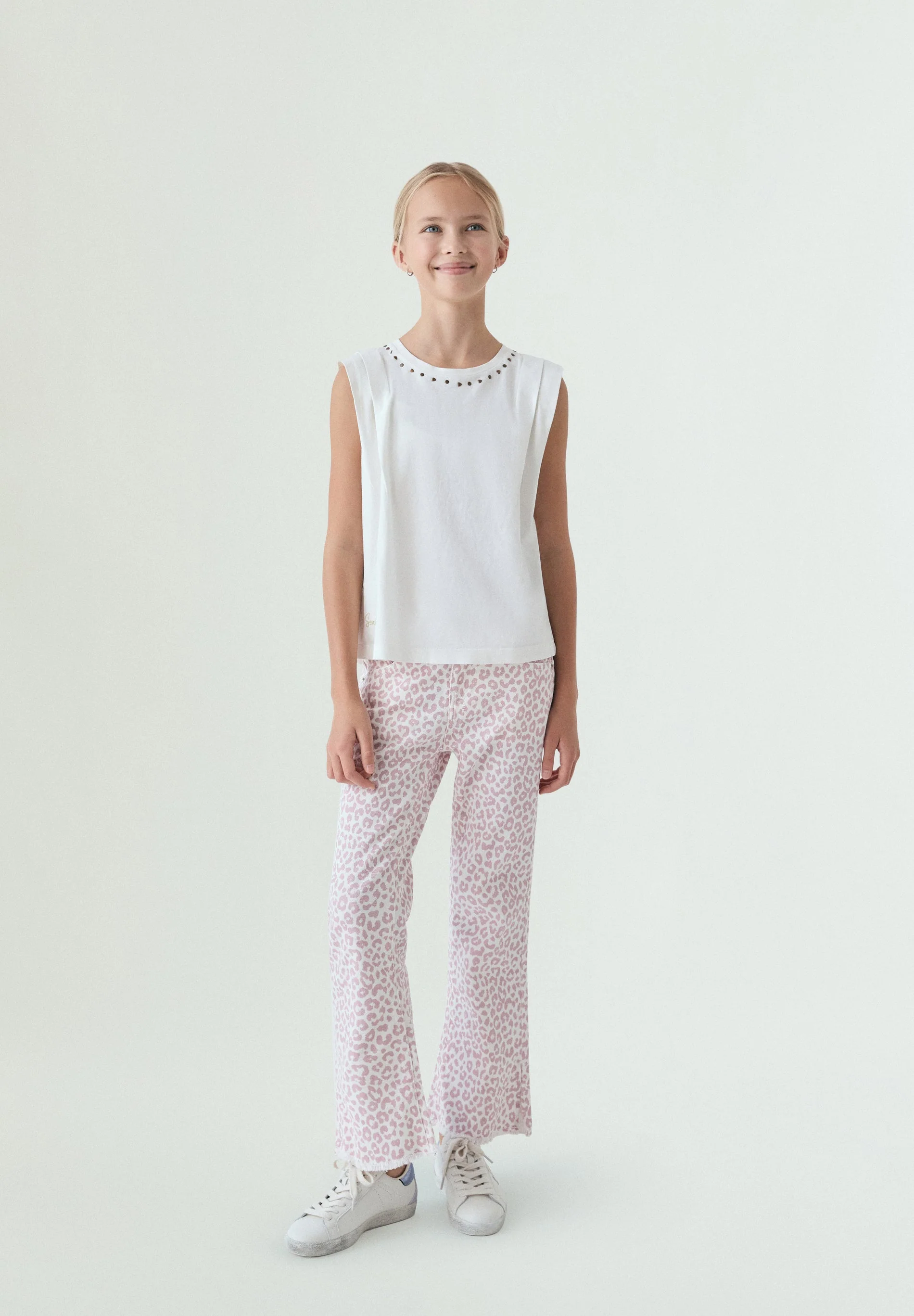 ANIMAL PRINT FLARED TROUSERS