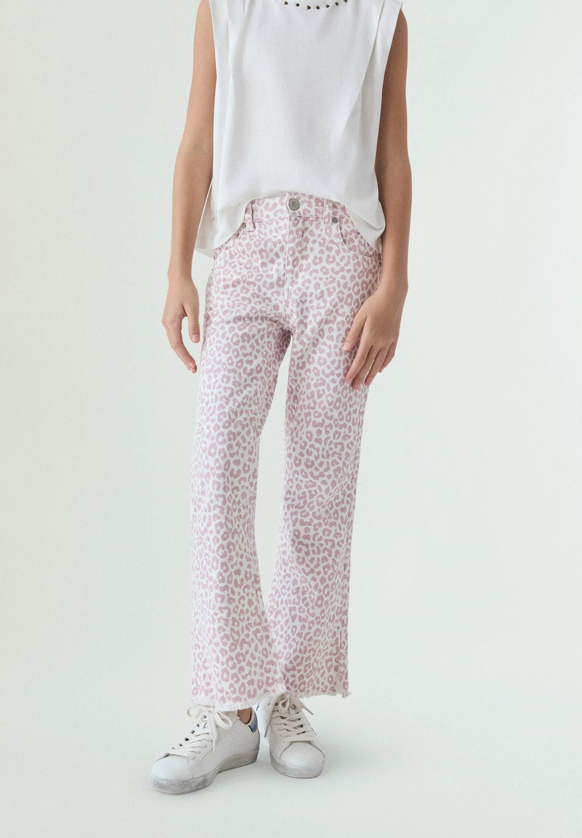 ANIMAL PRINT FLARED TROUSERS - Image 2