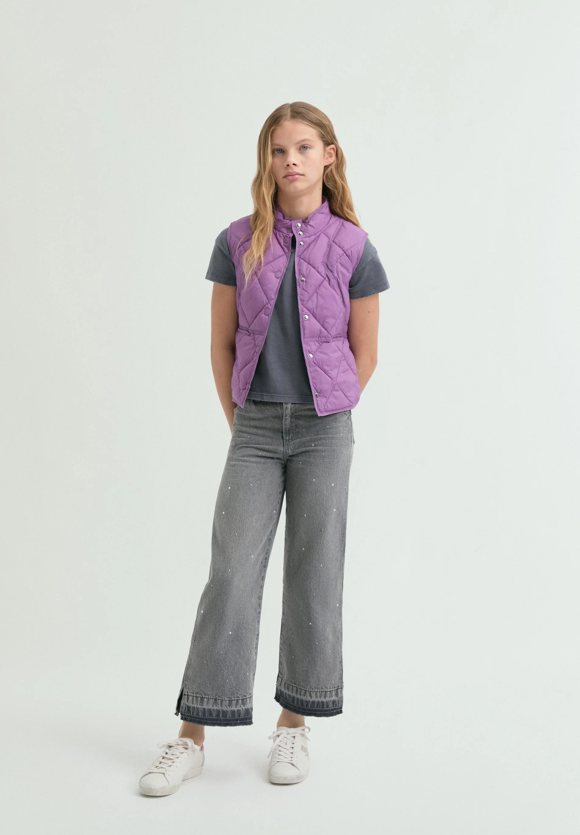 QUILTED GILET WITH STITCHING - Image 4