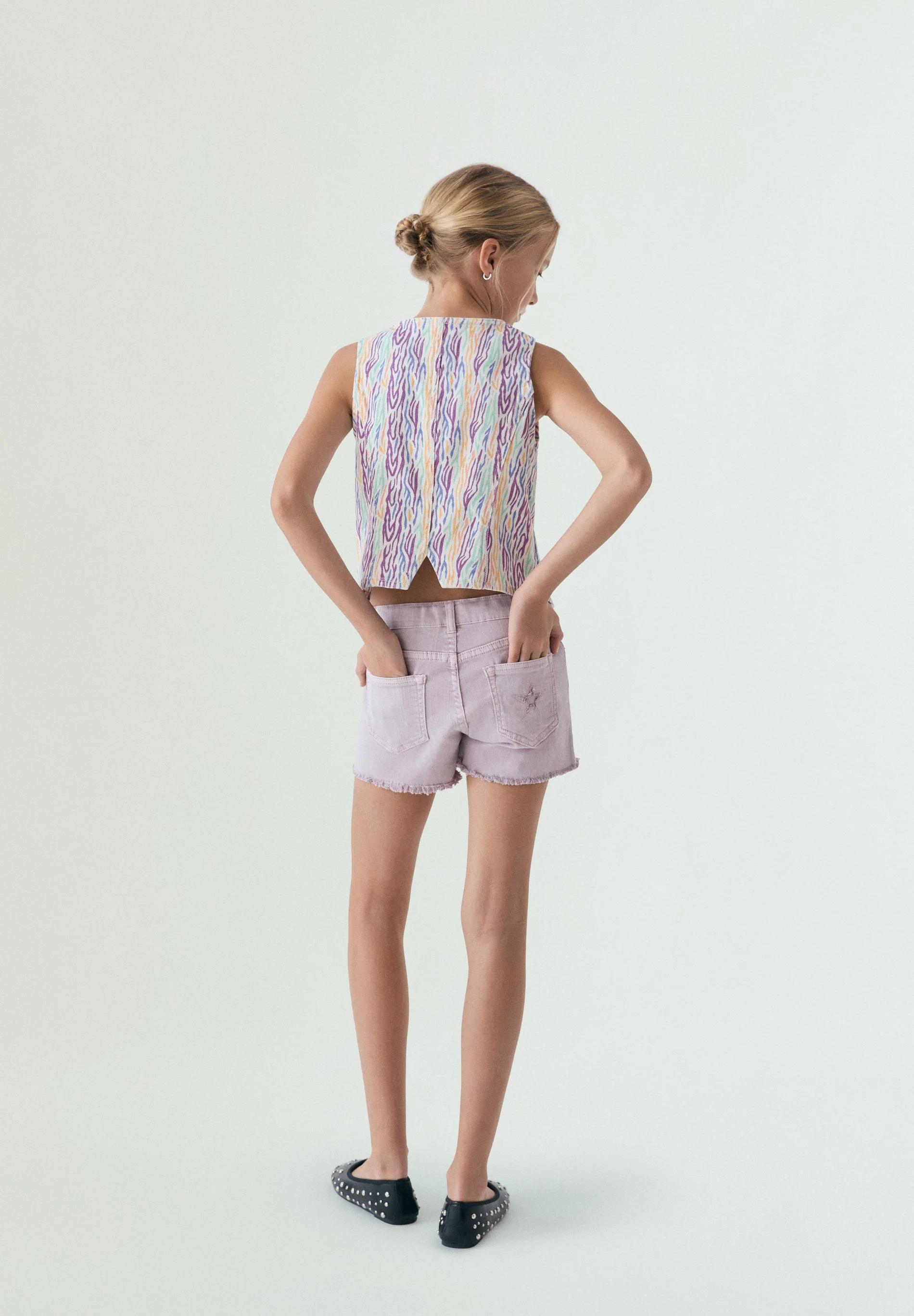FADED DENIM SHORTS - Image 3
