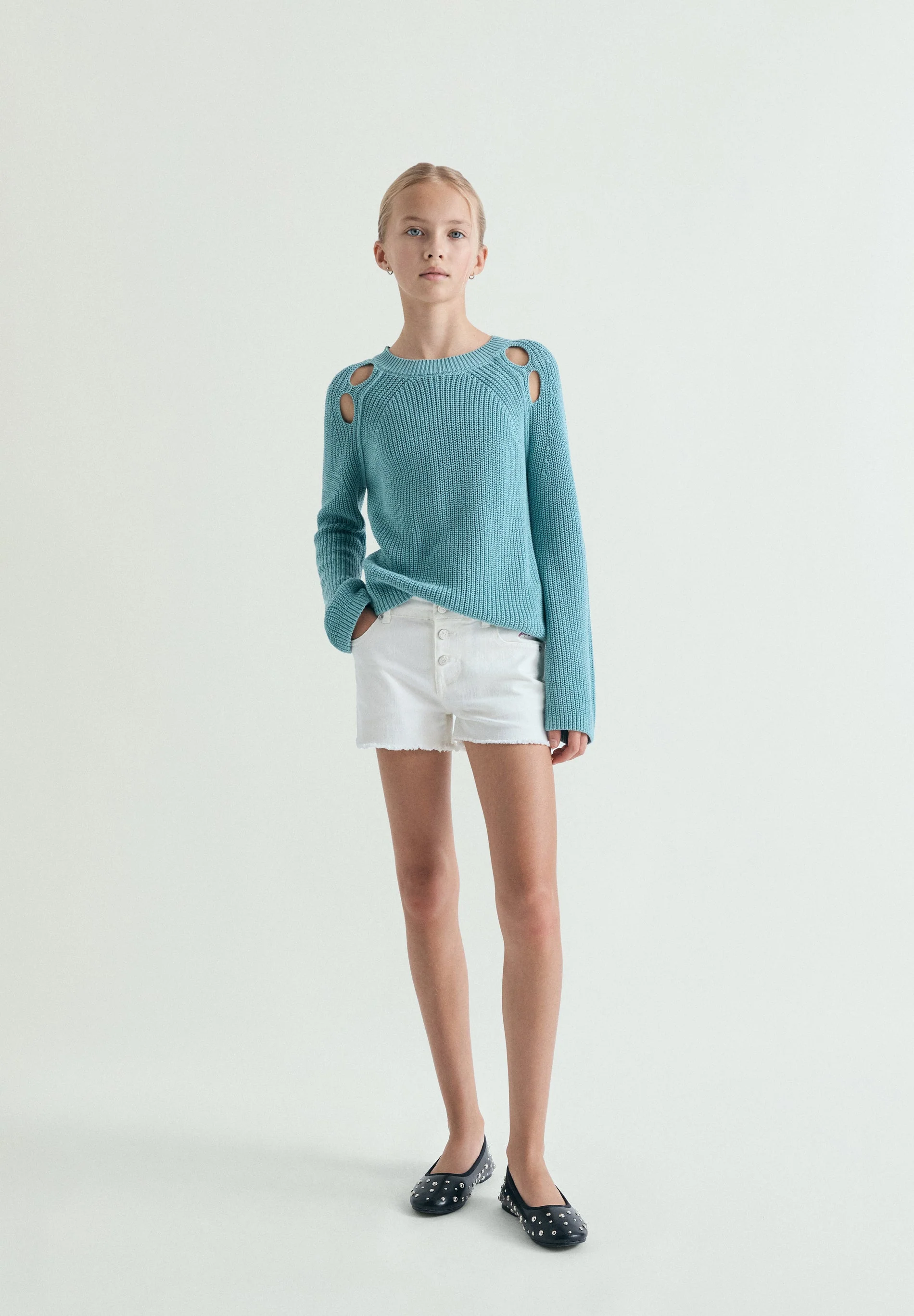 FADED DENIM SHORTS - Image 2