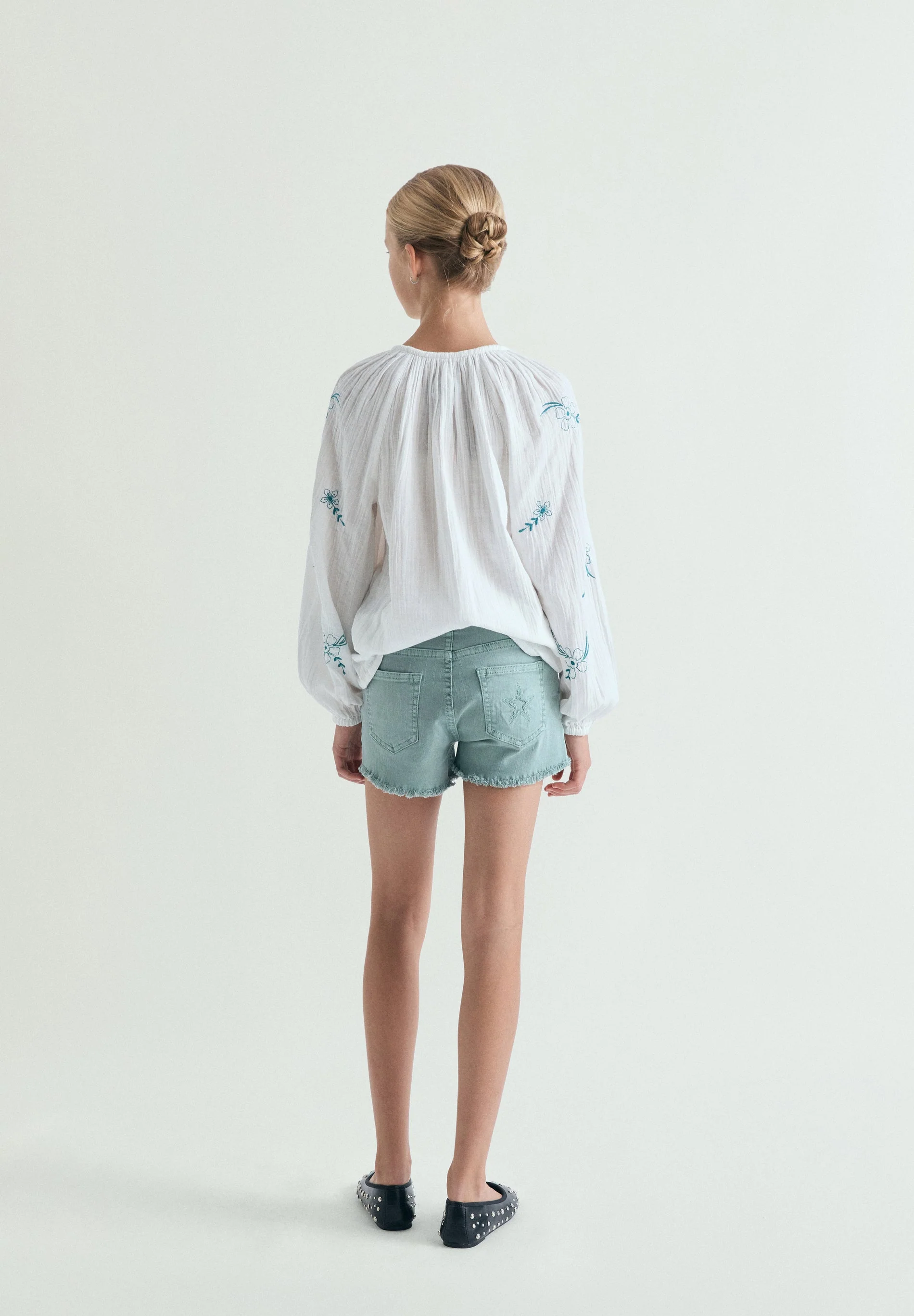FADED DENIM SHORTS - Image 5