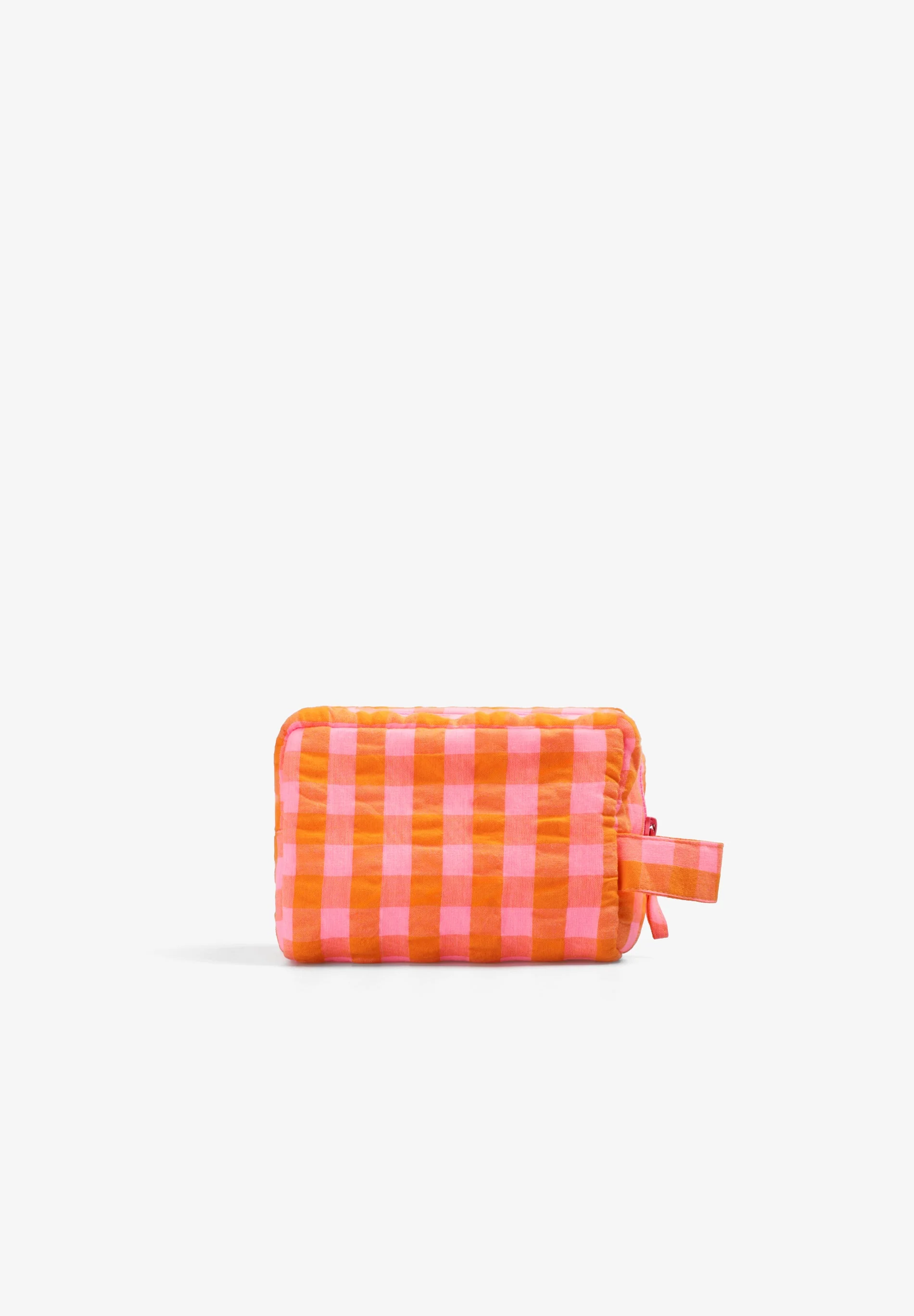 GINGHAM TOILETRY BAG WITH SIDE HANDLE - Image 2