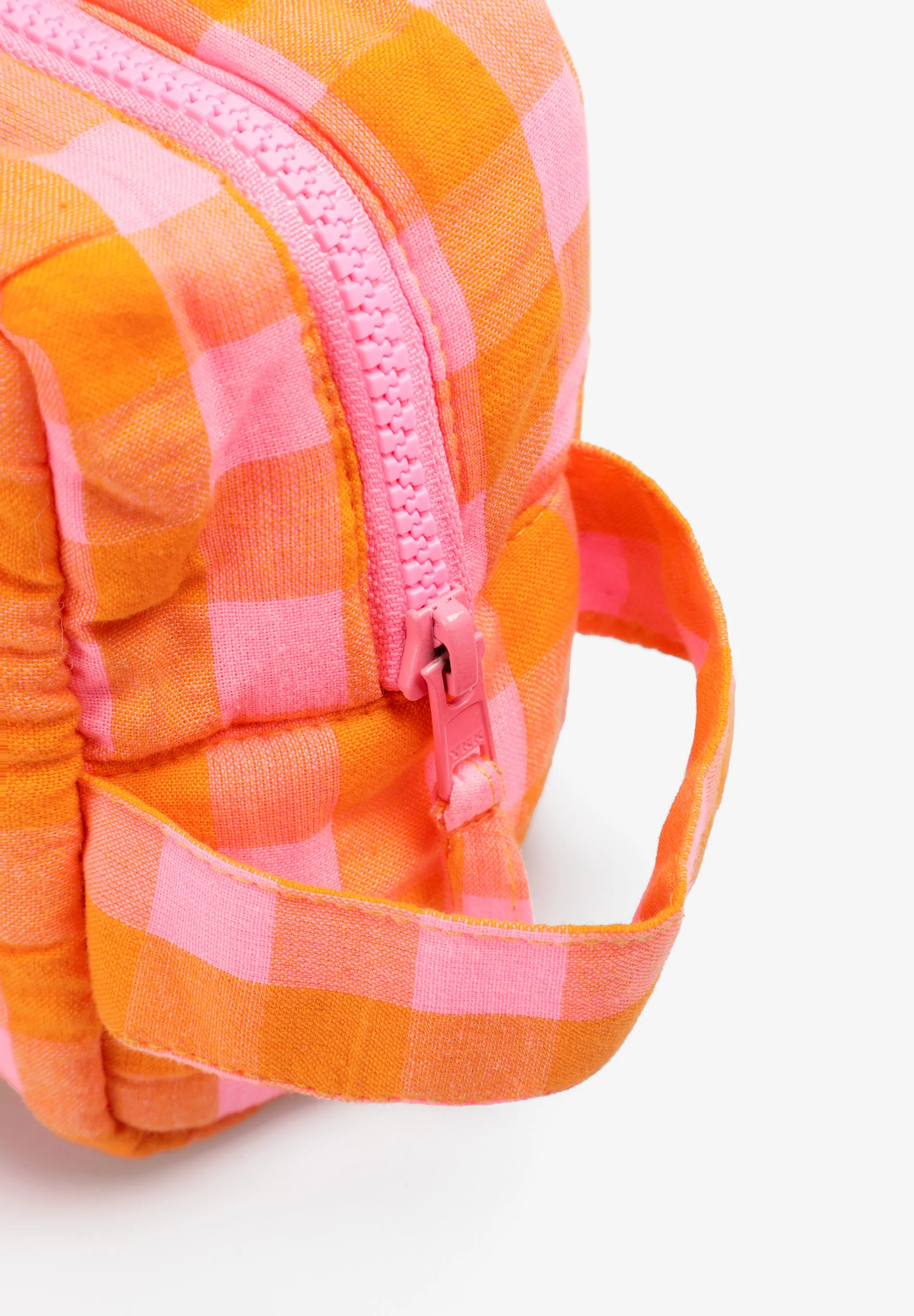 GINGHAM TOILETRY BAG WITH SIDE HANDLE - Image 5