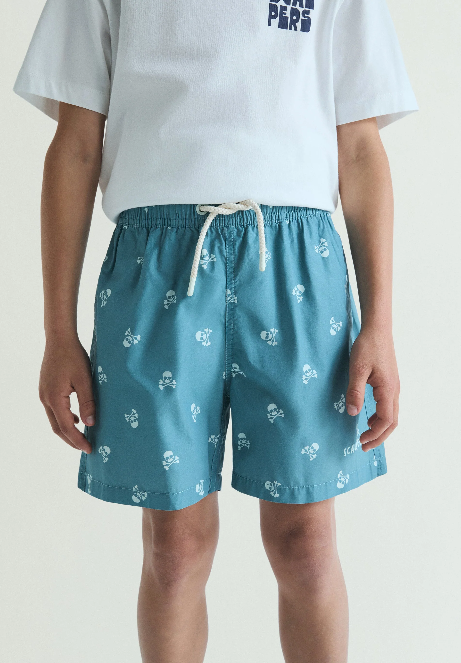 CONTRAST SKULL SWIMMING TRUNKS - Image 2