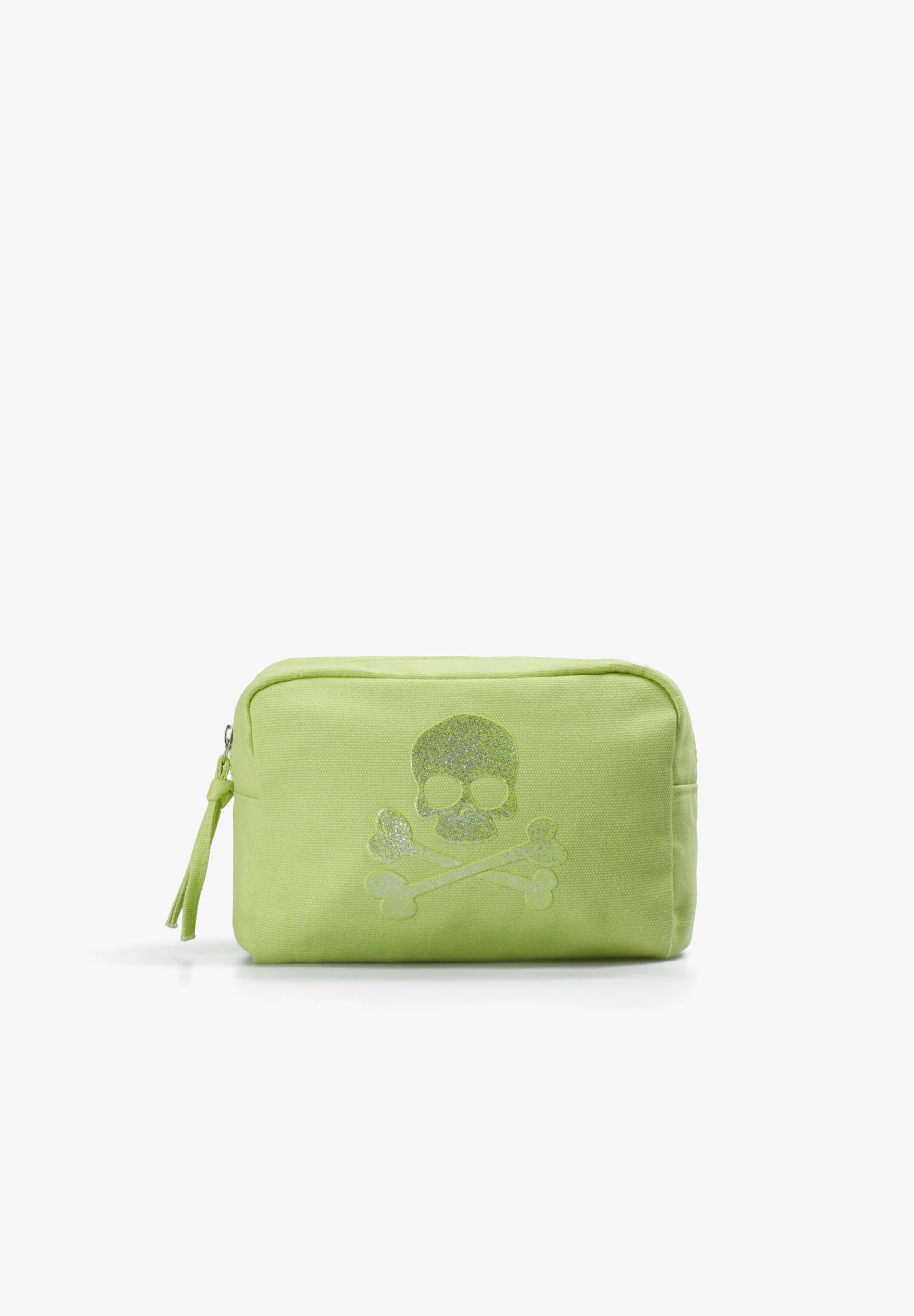 GLITTER SKULL TOILETRY BAG
