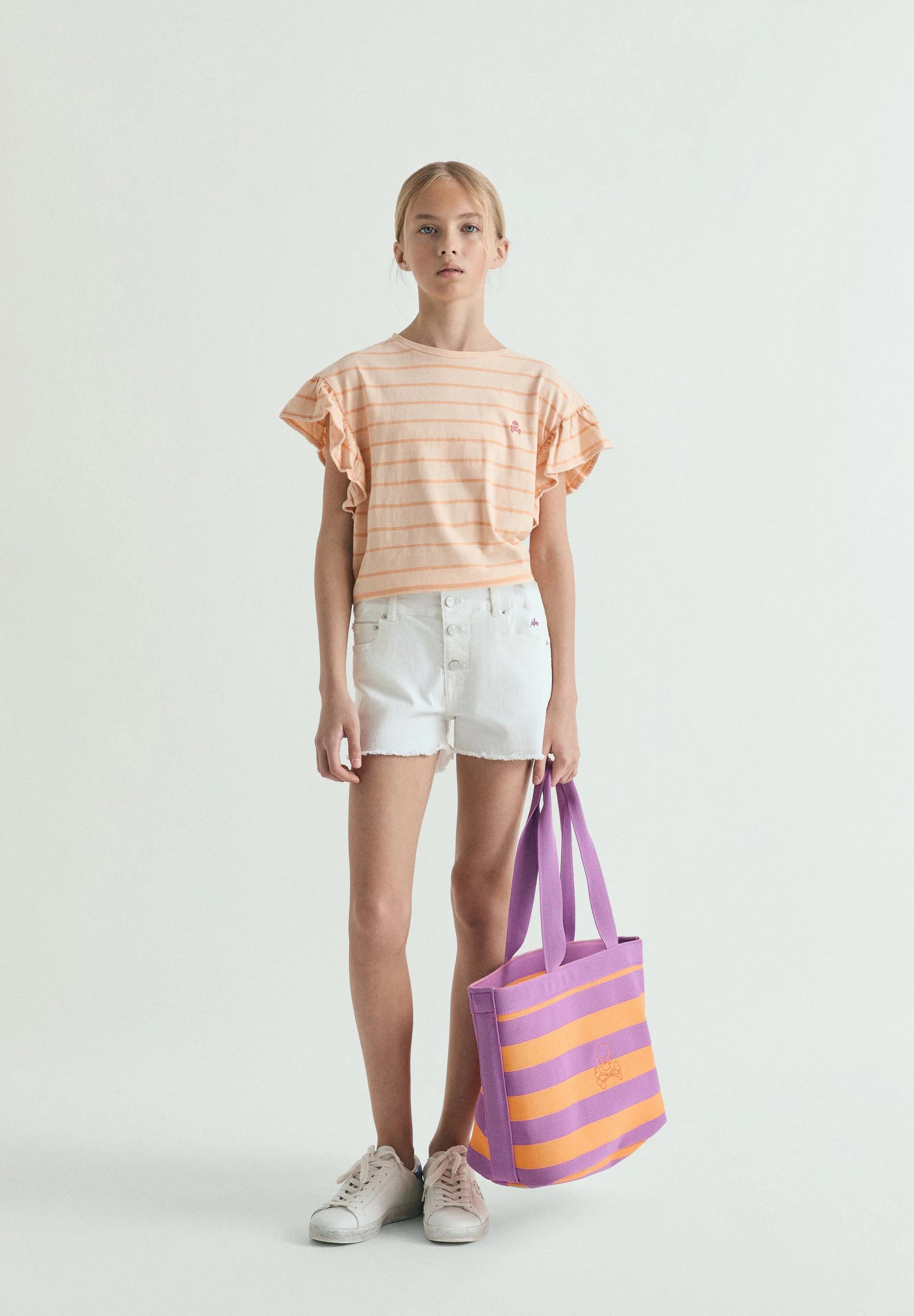 STRIPED T-SHIRT WITH CONTRAST SKULL - Image 2