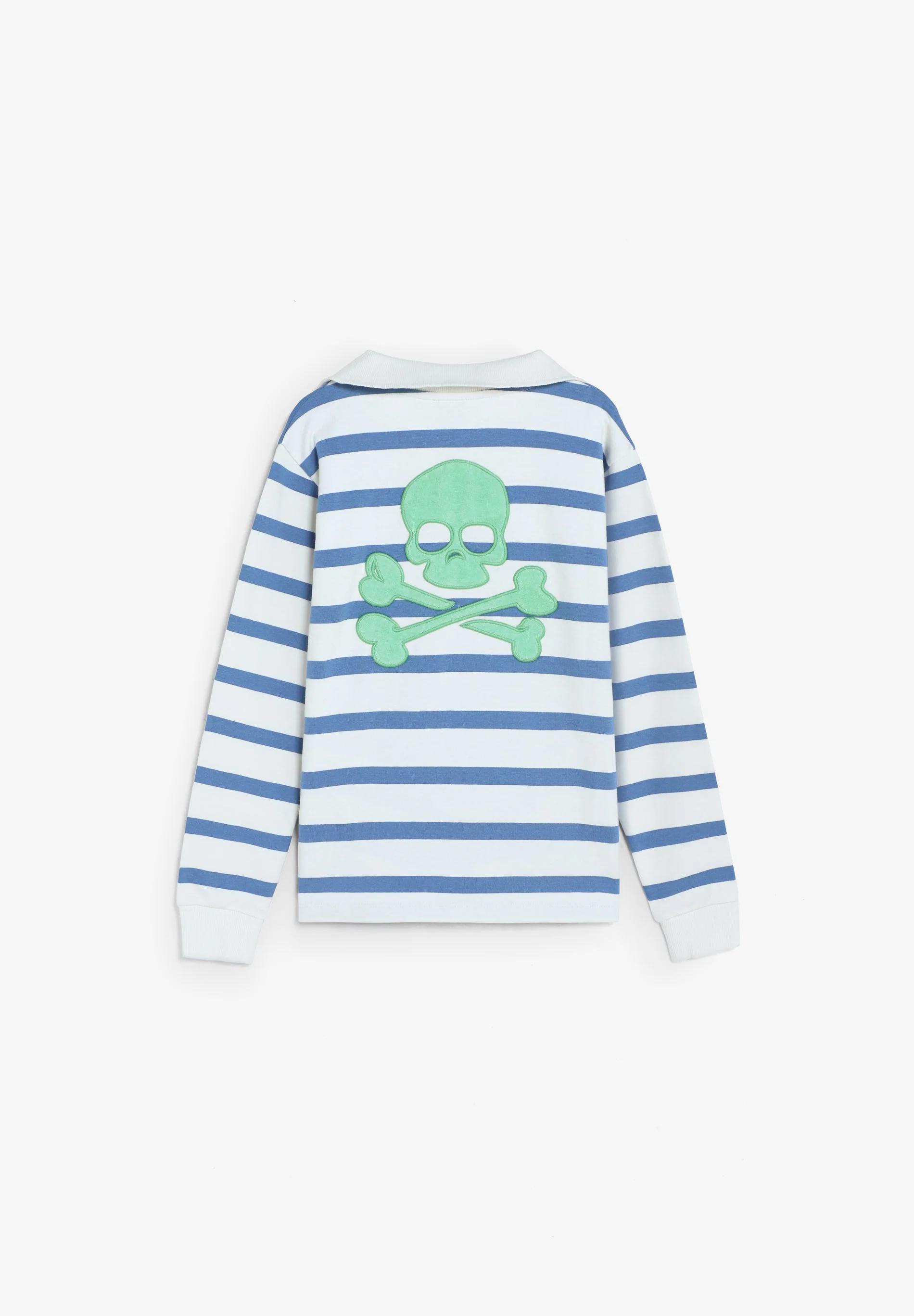 STRIPED SWEATSHIRT WITH POLO SHIRT COLLAR - Image 6