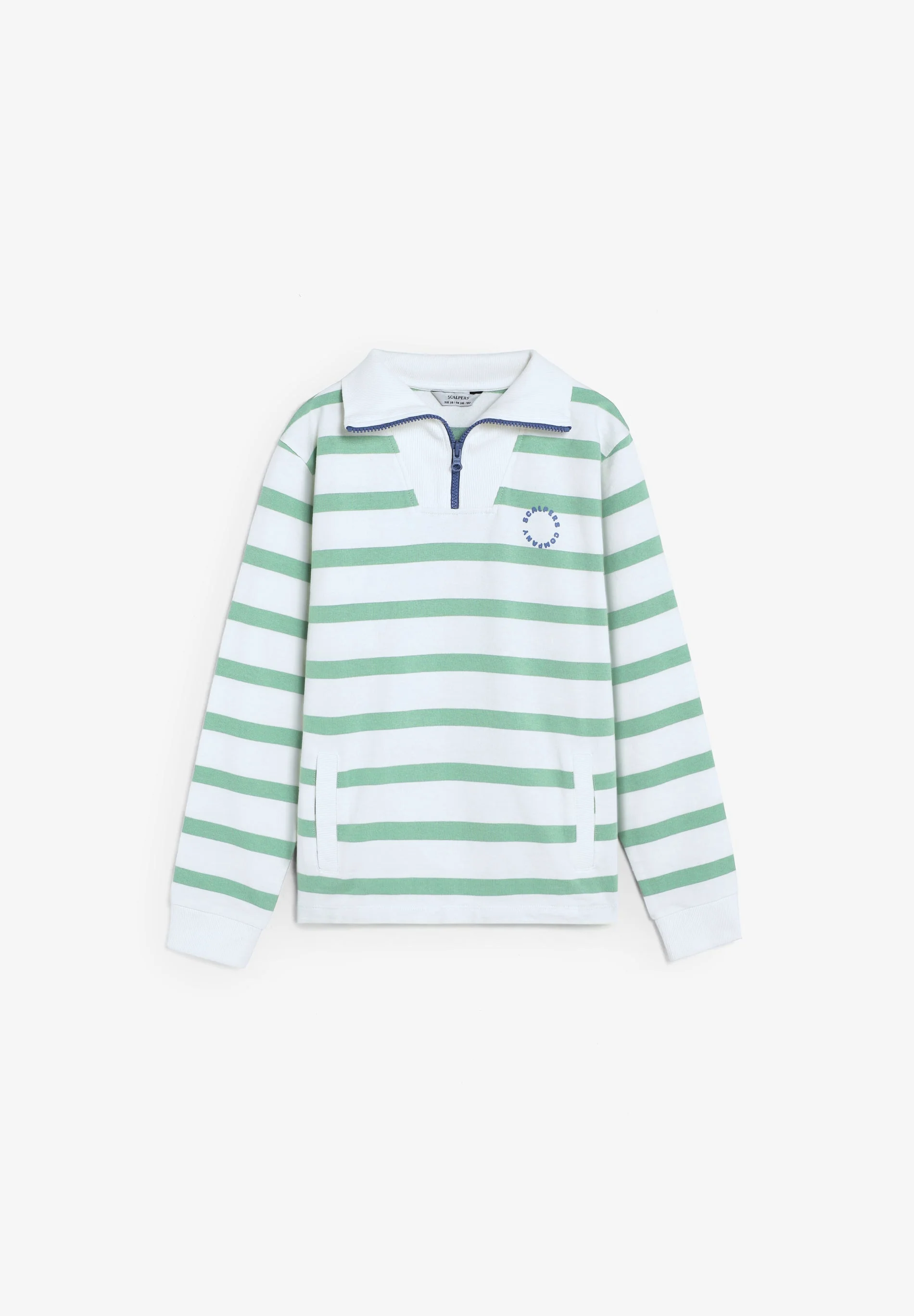 STRIPED SWEATSHIRT WITH POLO SHIRT COLLAR - Image 5