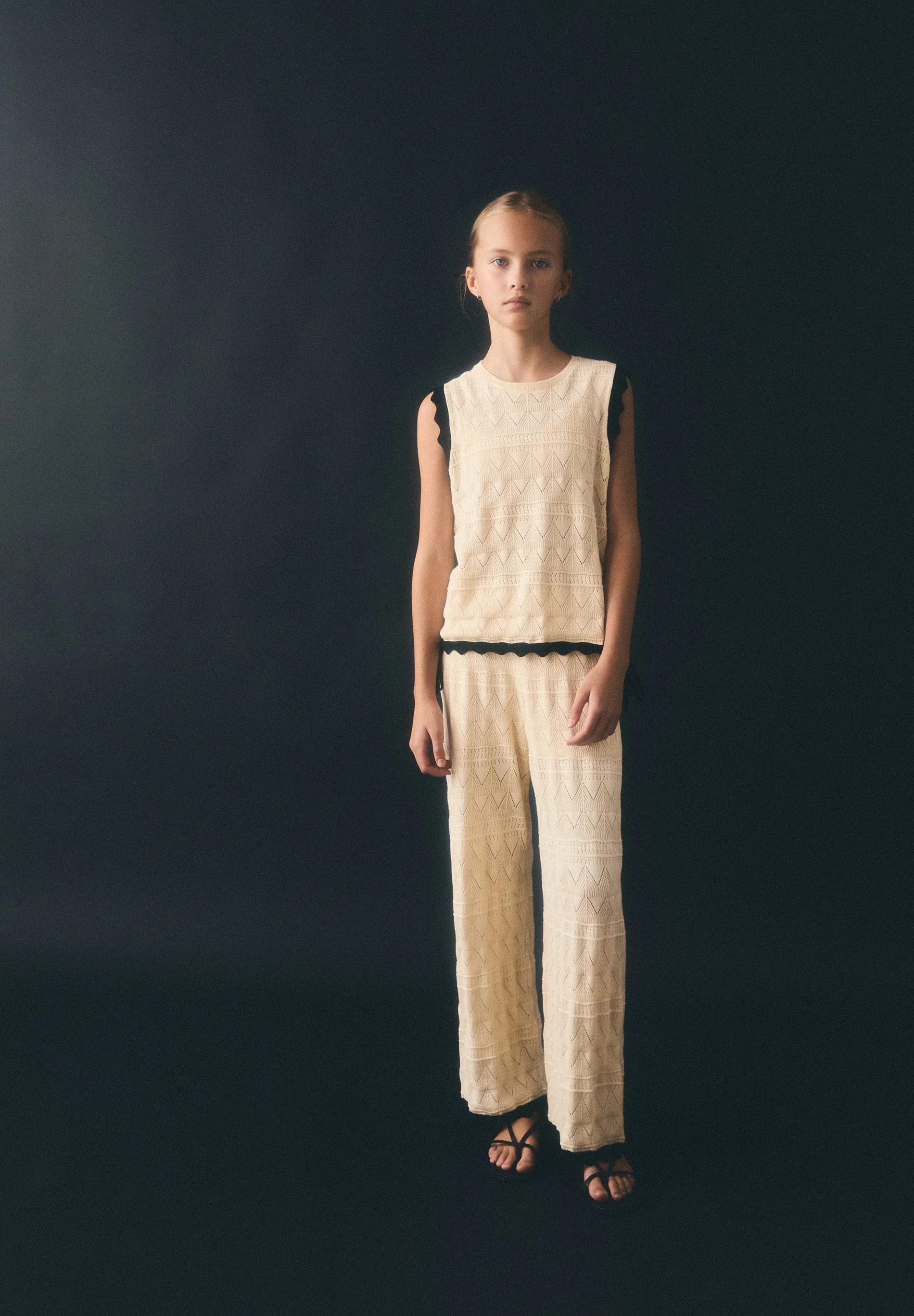 OPENWORK KNIT TROUSERS