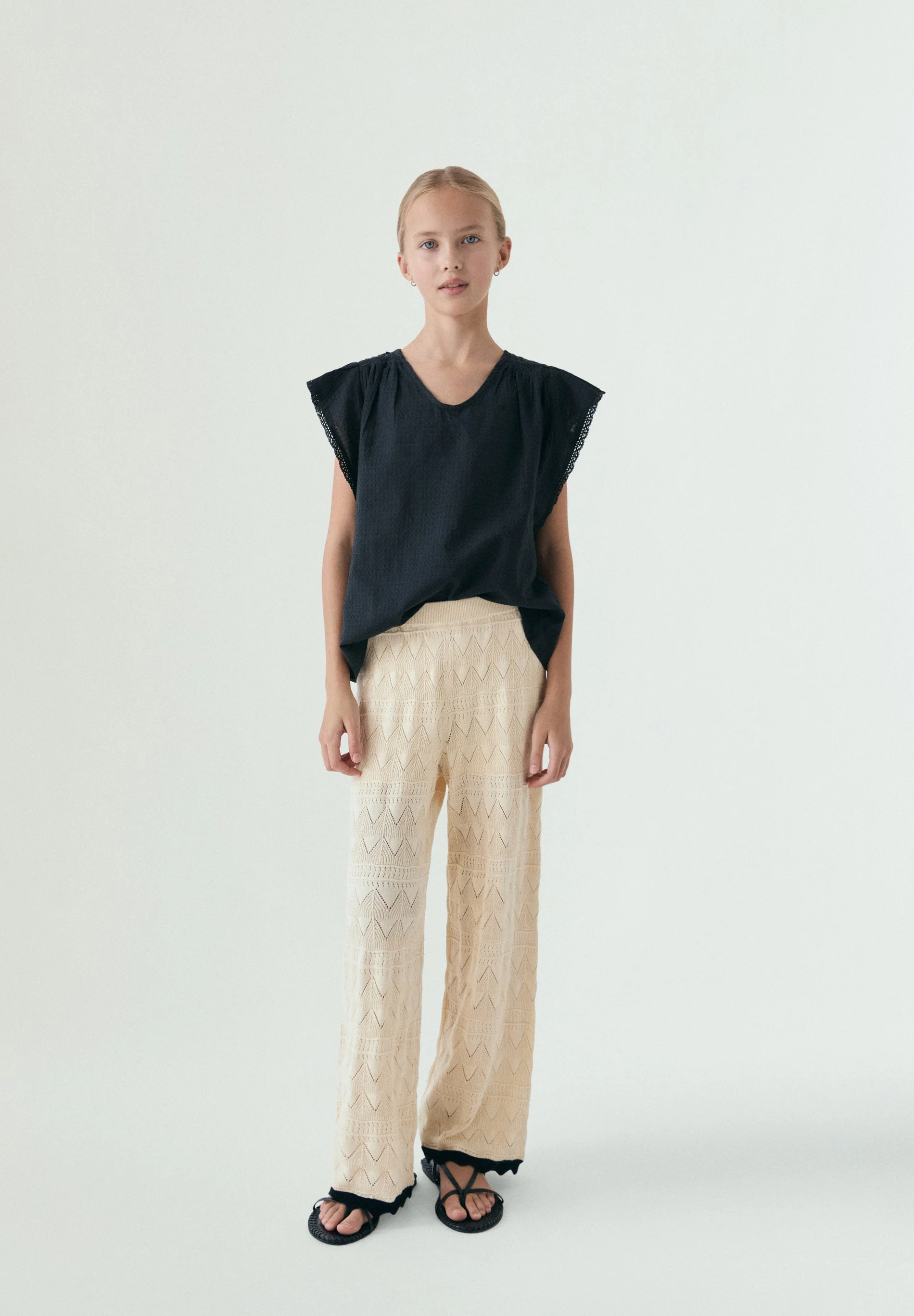 OPENWORK KNIT TROUSERS - Image 2