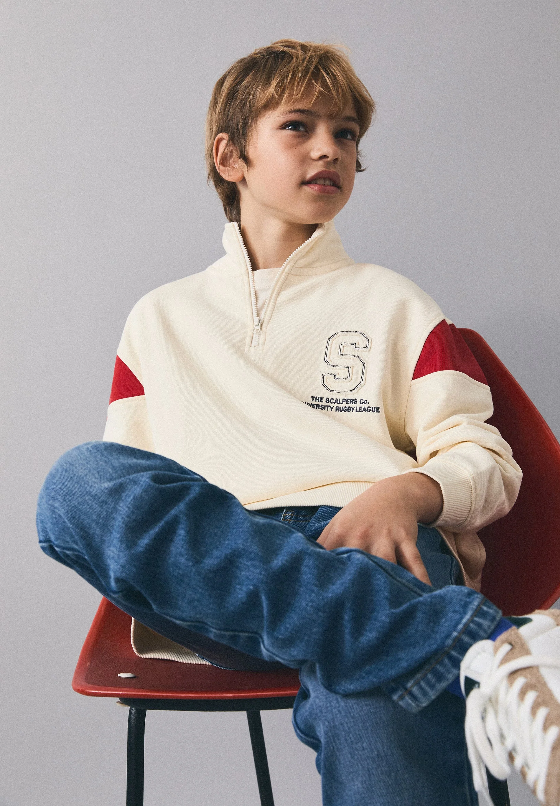 HIGH NECK ZIP-UP SWEATSHIRT - Image 2