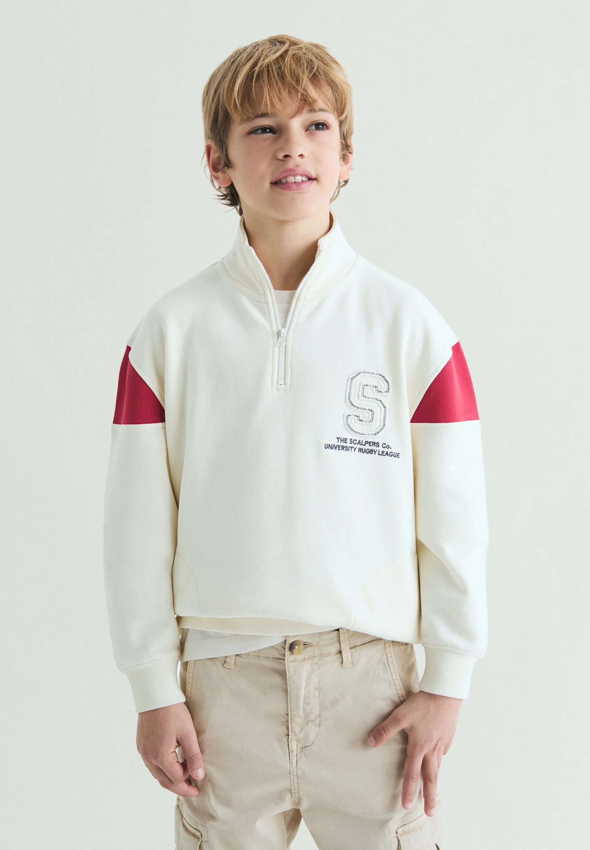 HIGH NECK ZIP-UP SWEATSHIRT - Image 3
