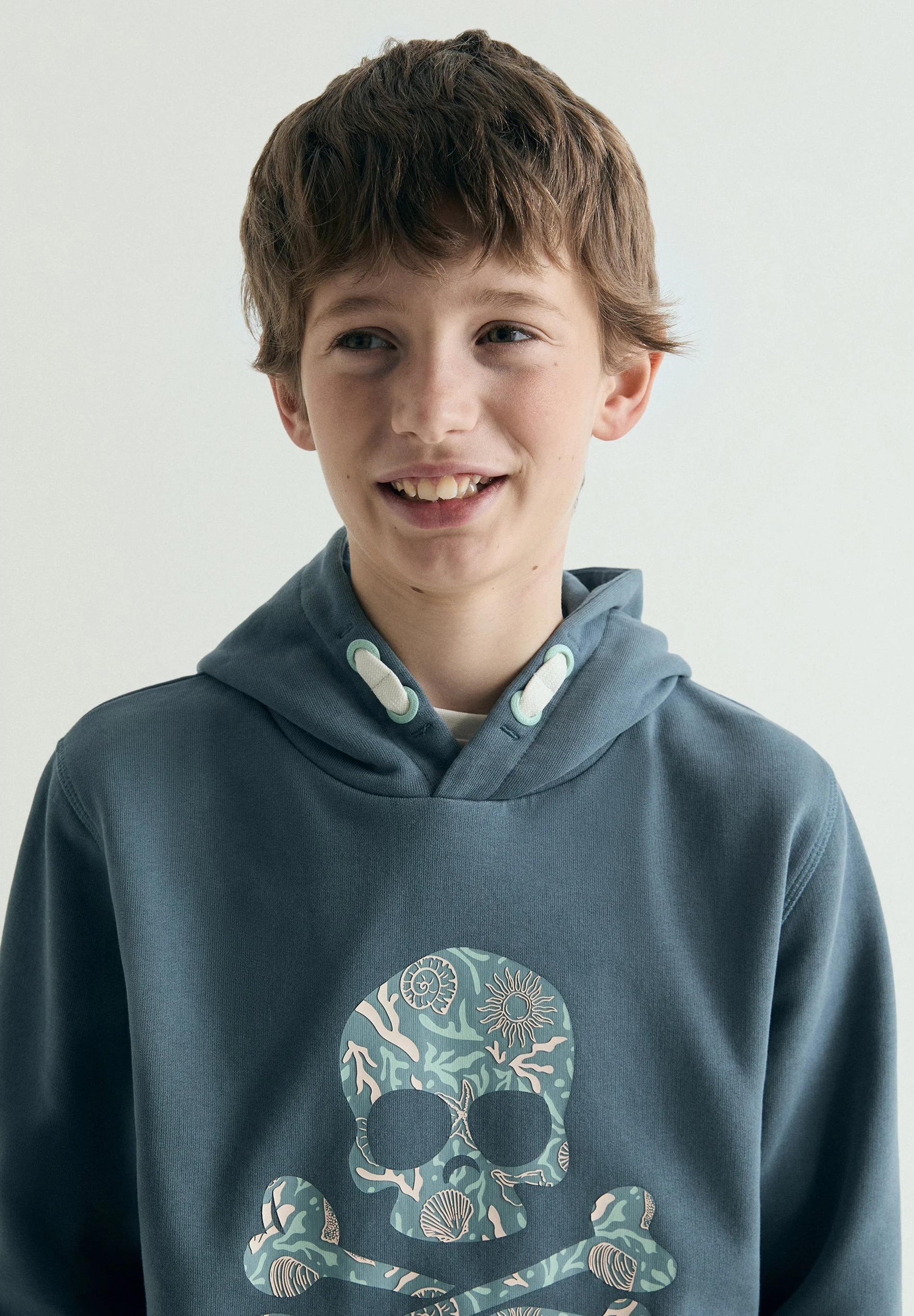 PRINTED SKULL DETAIL HOODIE - Image 3